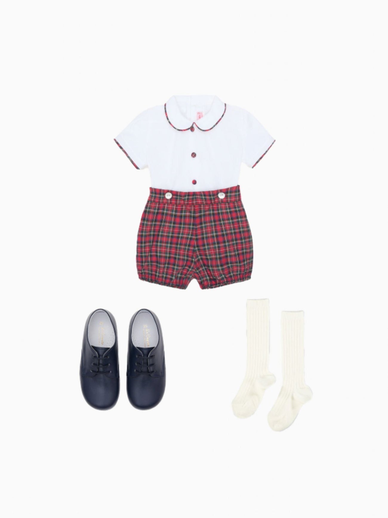 Pablo Baby Boy Set, Knee High Socks & Inglesito Shoes Outfit Bundle