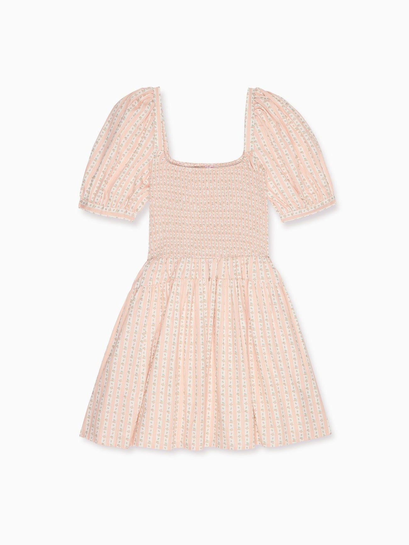 Pink Floral Stripe Sevilla Women Knee Length Dress