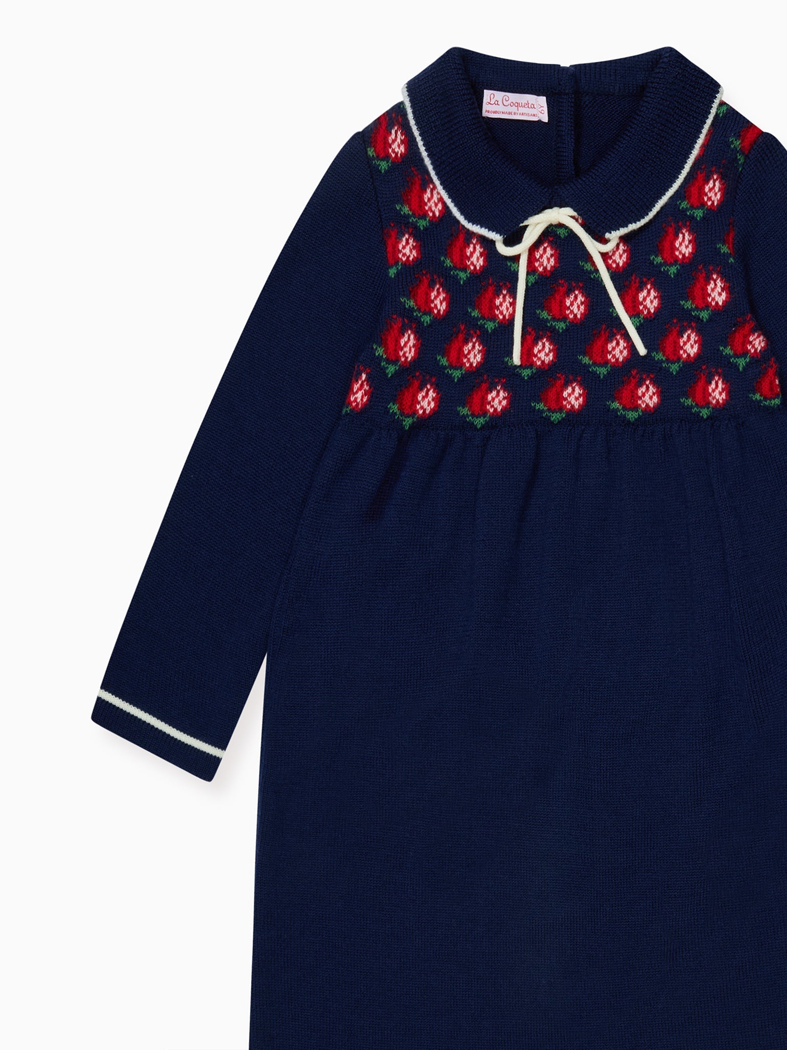Navy Pomegranate Merino Girl Knitted Dress
