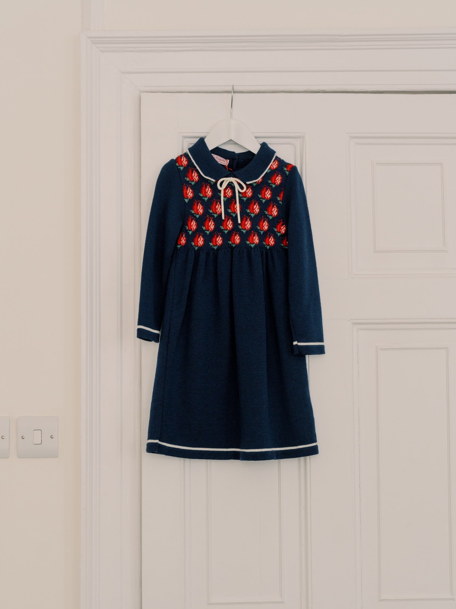 Navy Pomegranate Merino Girl Knitted Dress