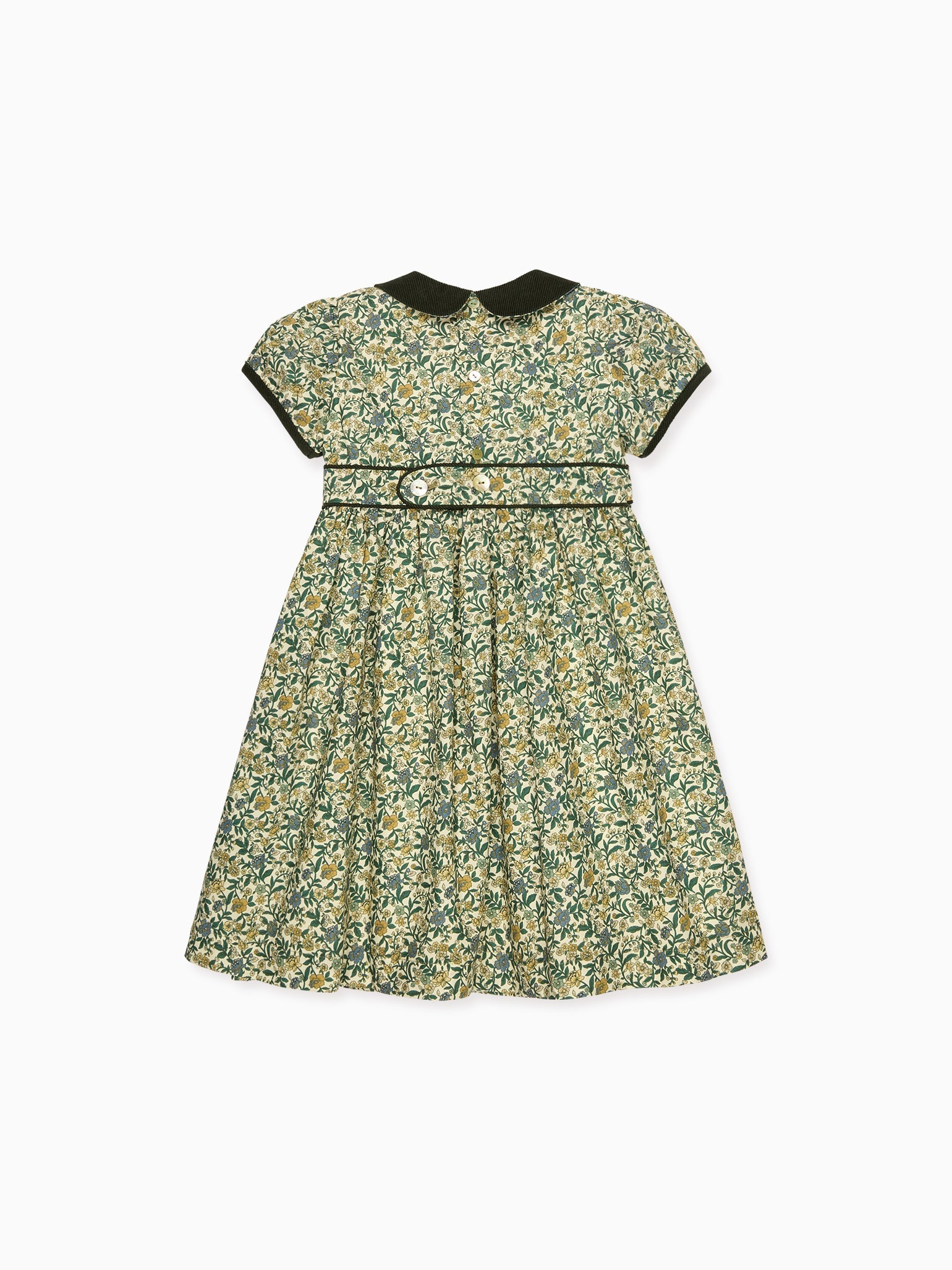 Bottle Green Floral Portia Girl Dress