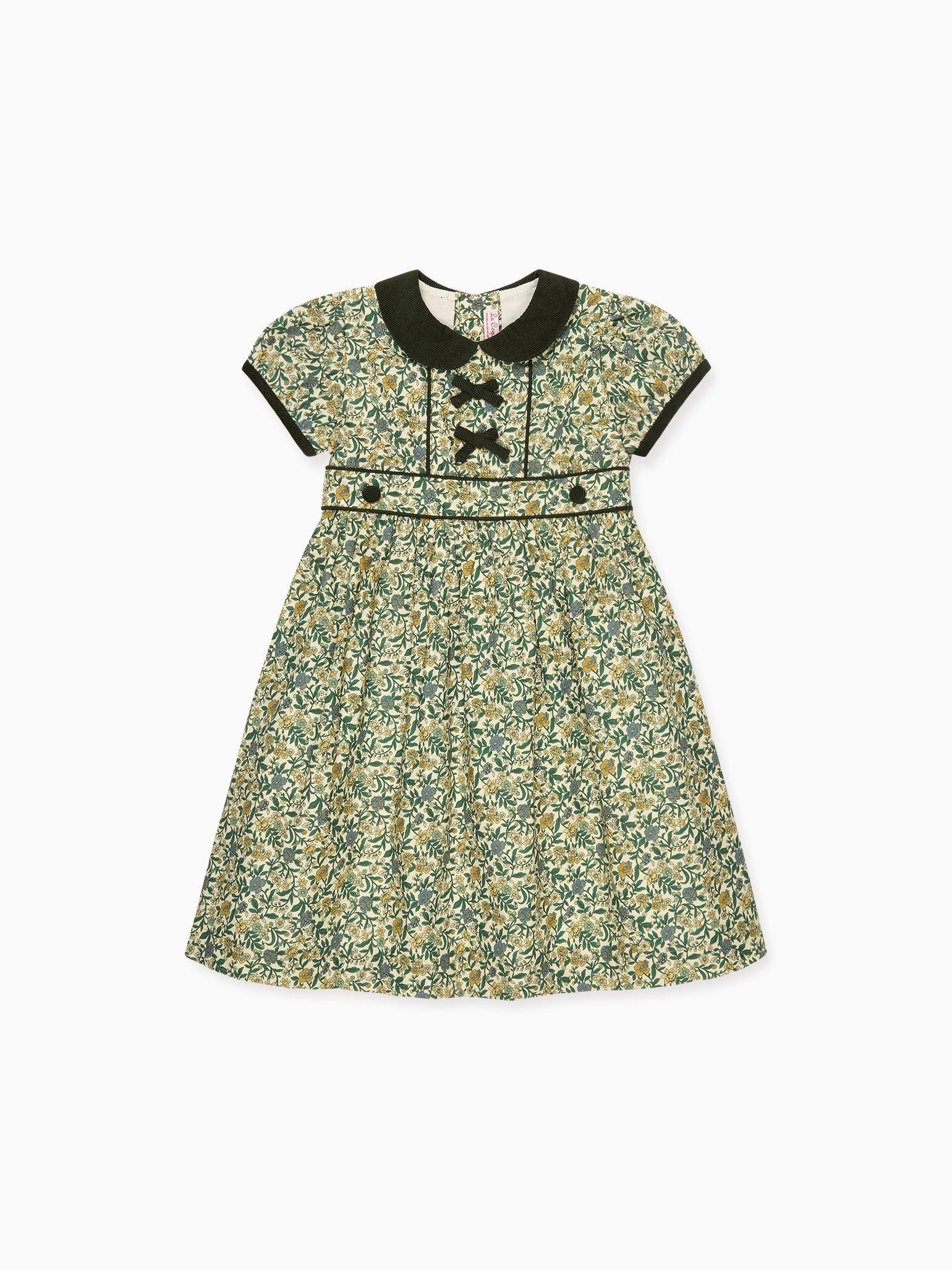 Bottle Green Floral Portia Girl Dress