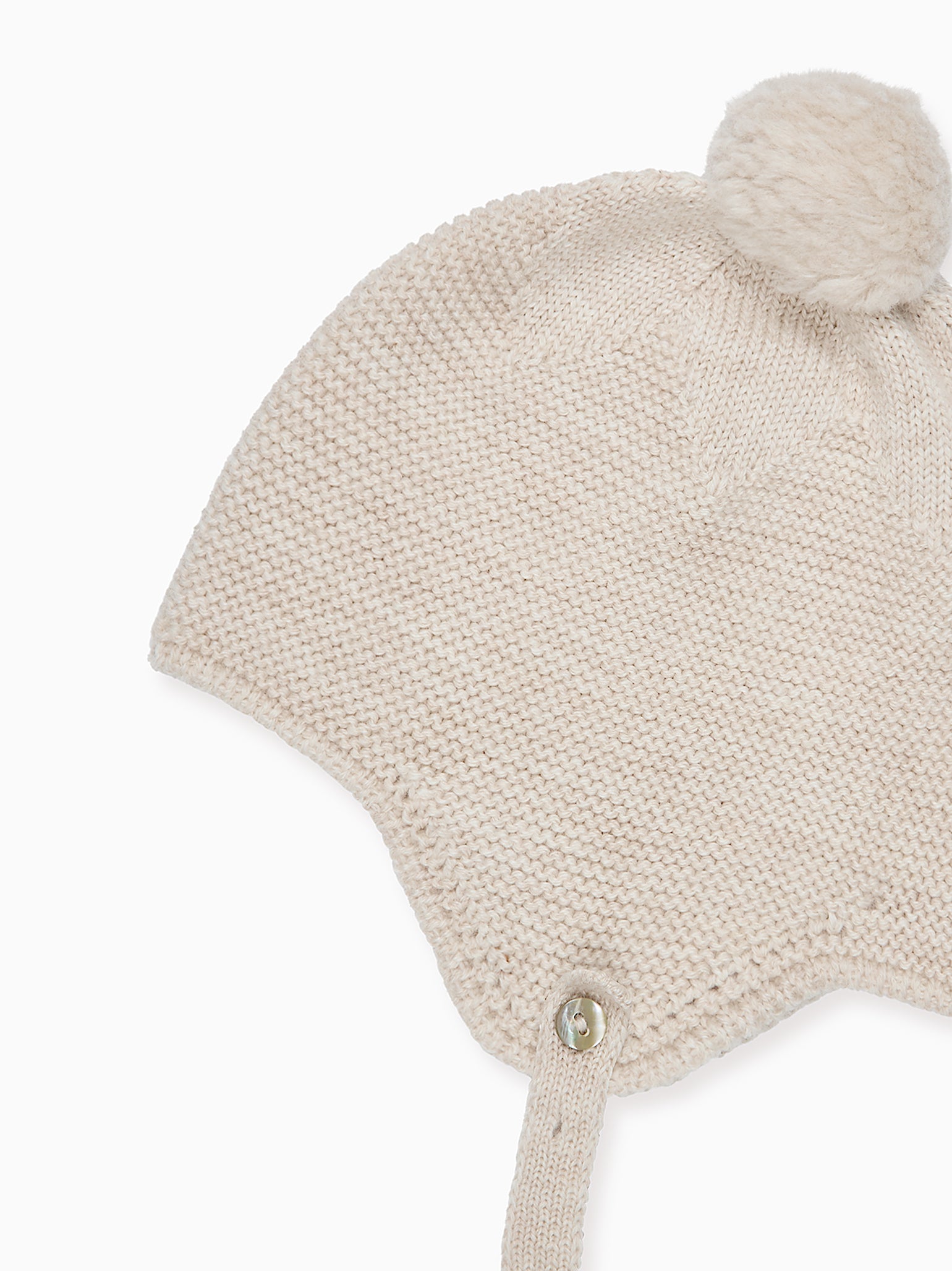 Oatmeal Melange Renta Merino Baby Knitted Bonnet