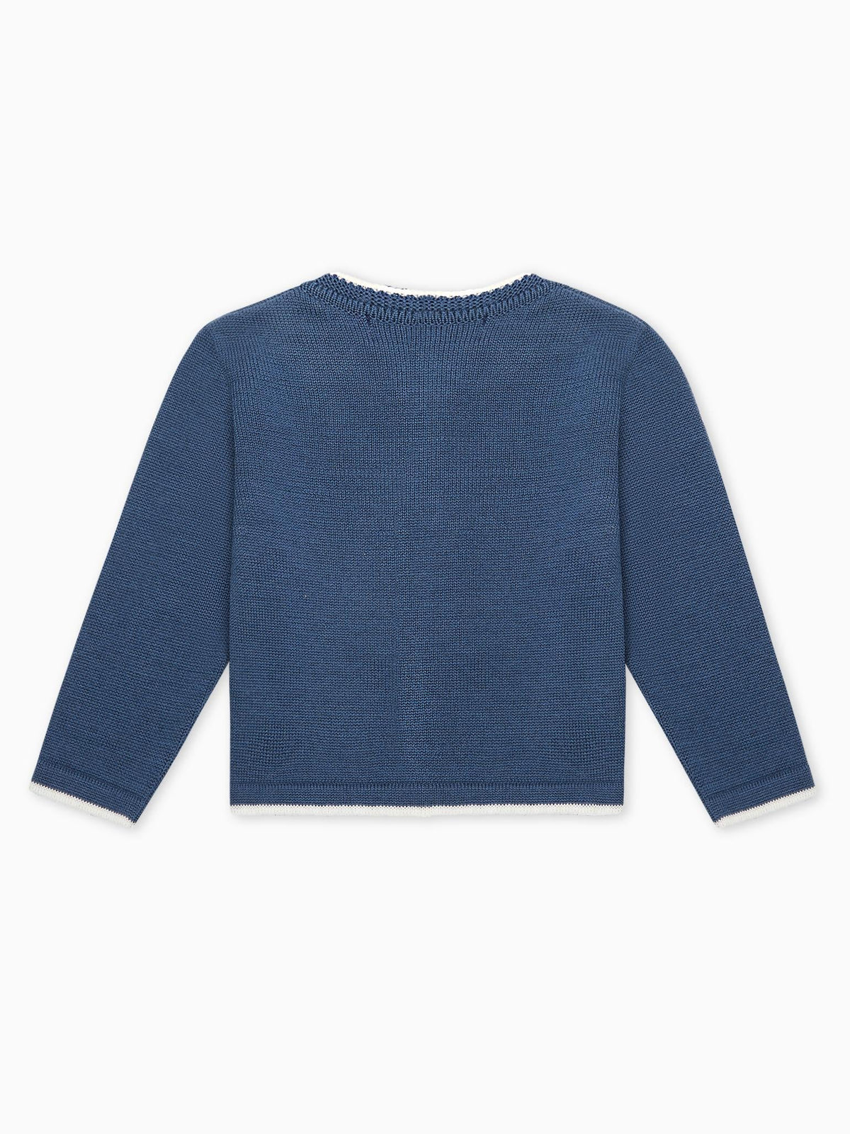 Petrol Blue Rain Merino Baby Cardigan