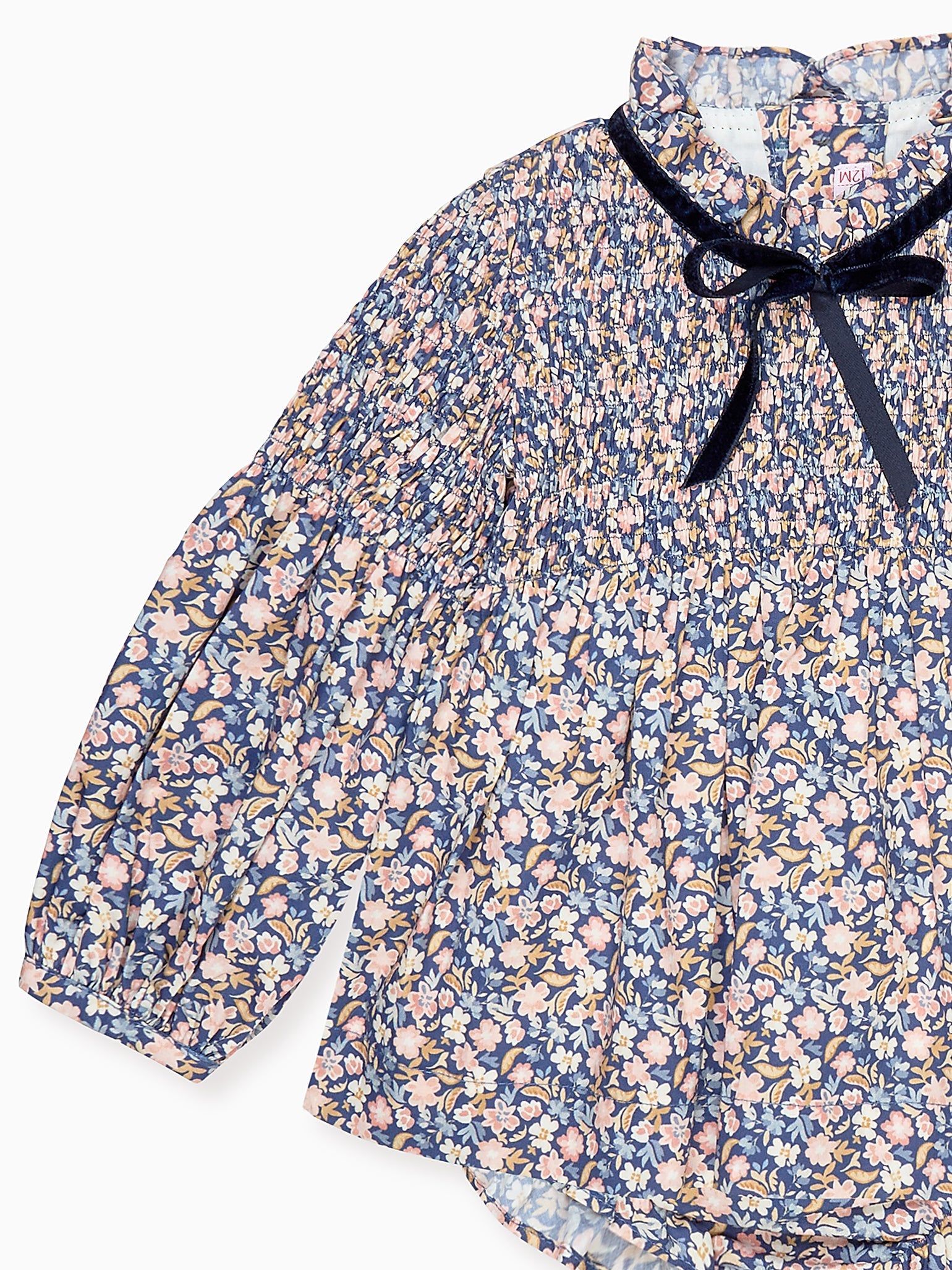 Blue Floral Raya Baby Girl Smocked Set