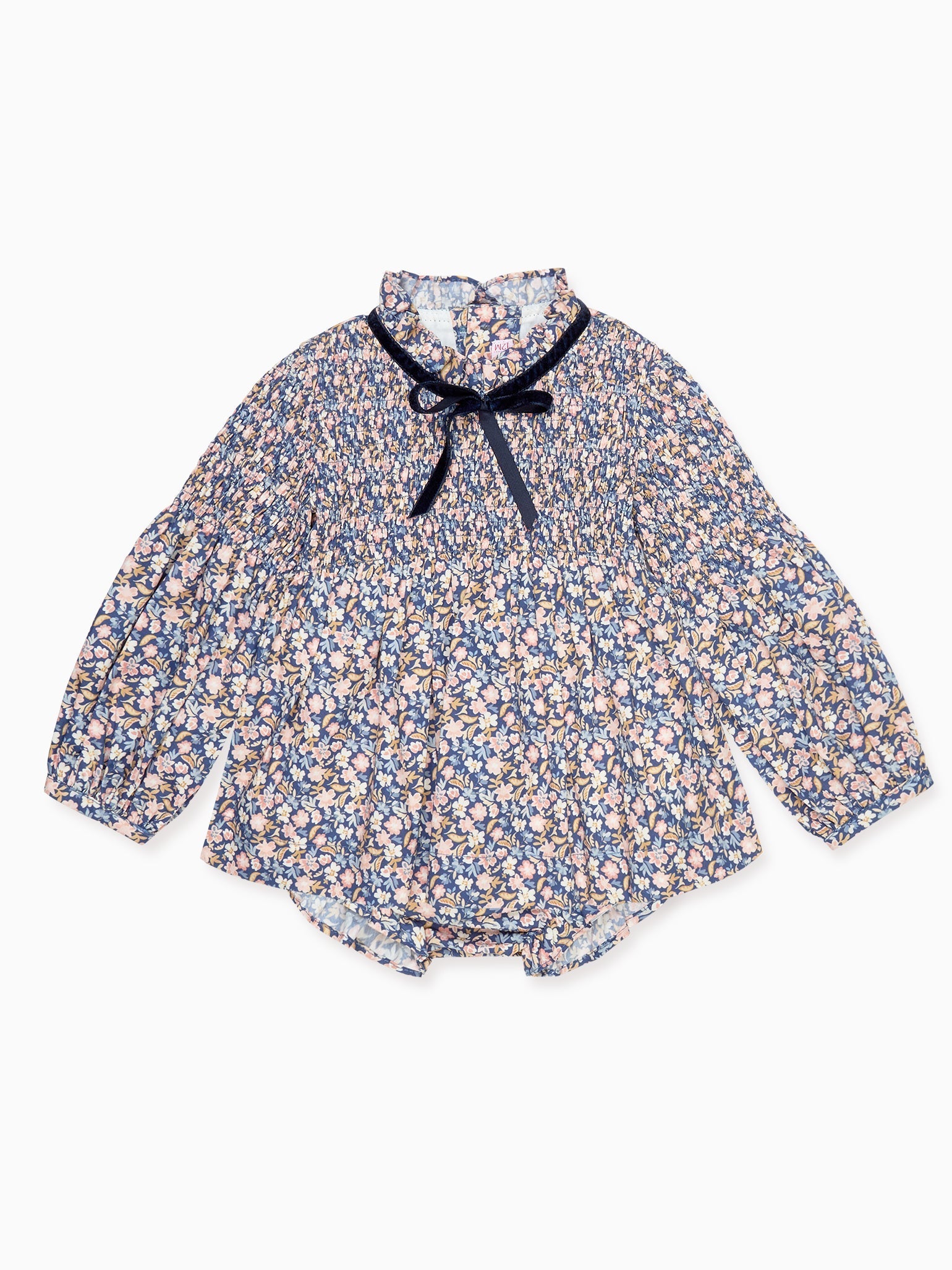 Blue Floral Raya Baby Girl Smocked Set