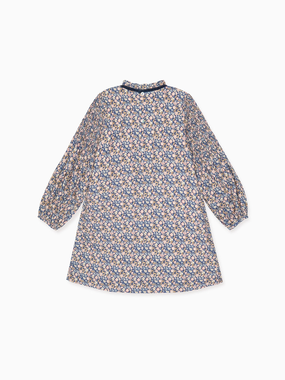Blue Floral Raya Girl Smocked Dress