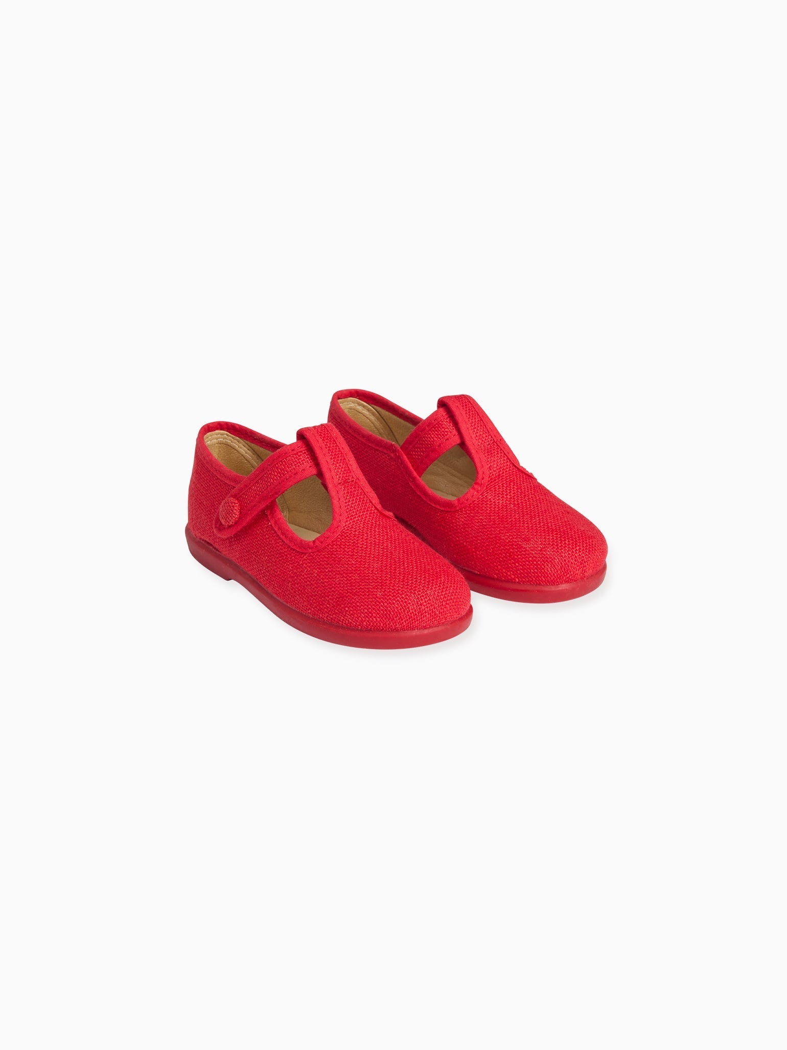Red Pedro Canvas Baby T-Bar Espadrille