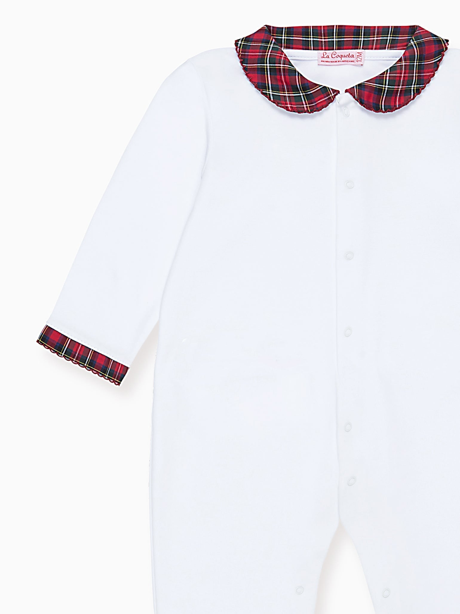 Red Tartan Lindo Baby Sleepsuit