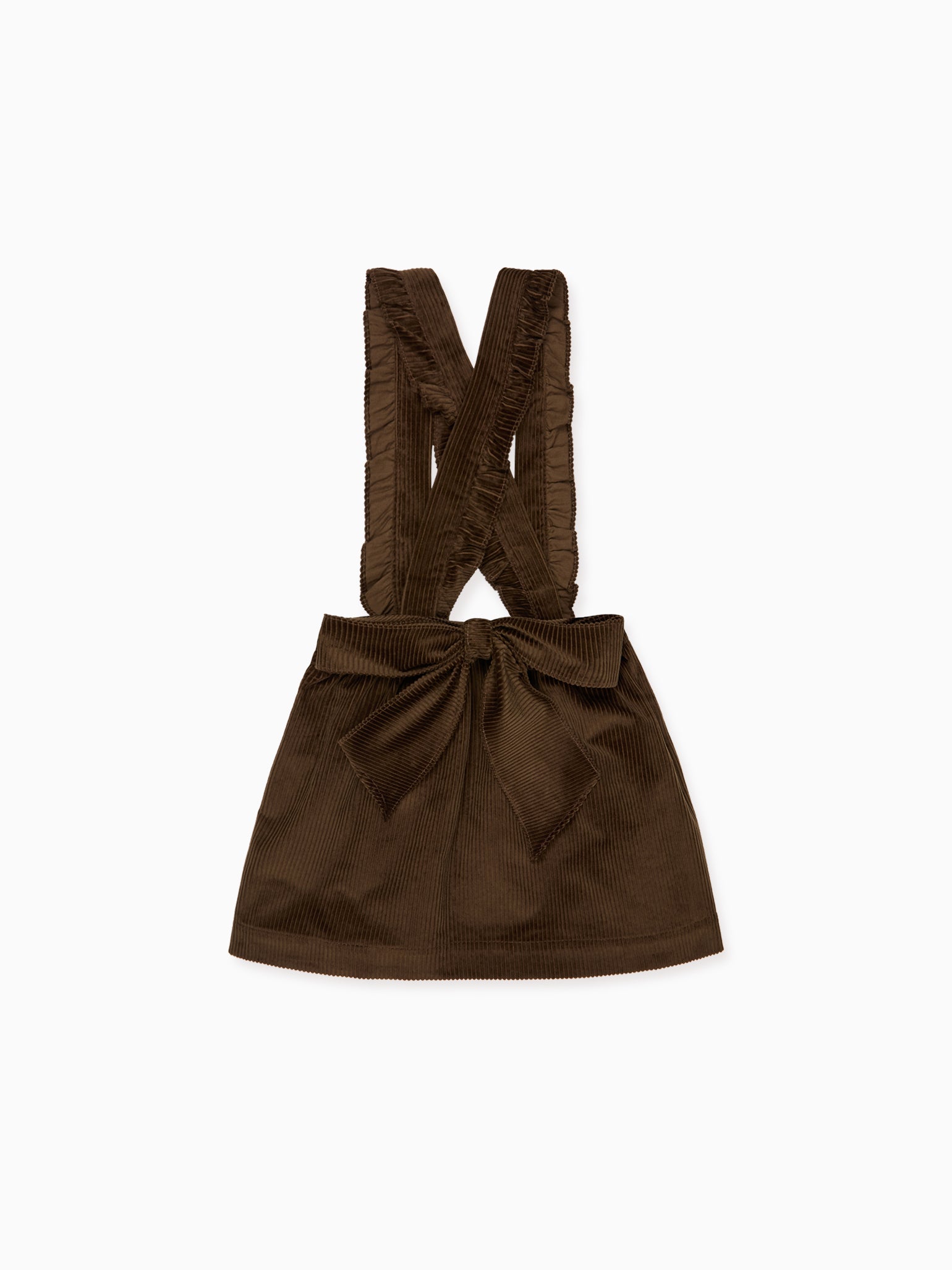 Chocolate Brown Reina Corduroy Girl Pinafore Skirt