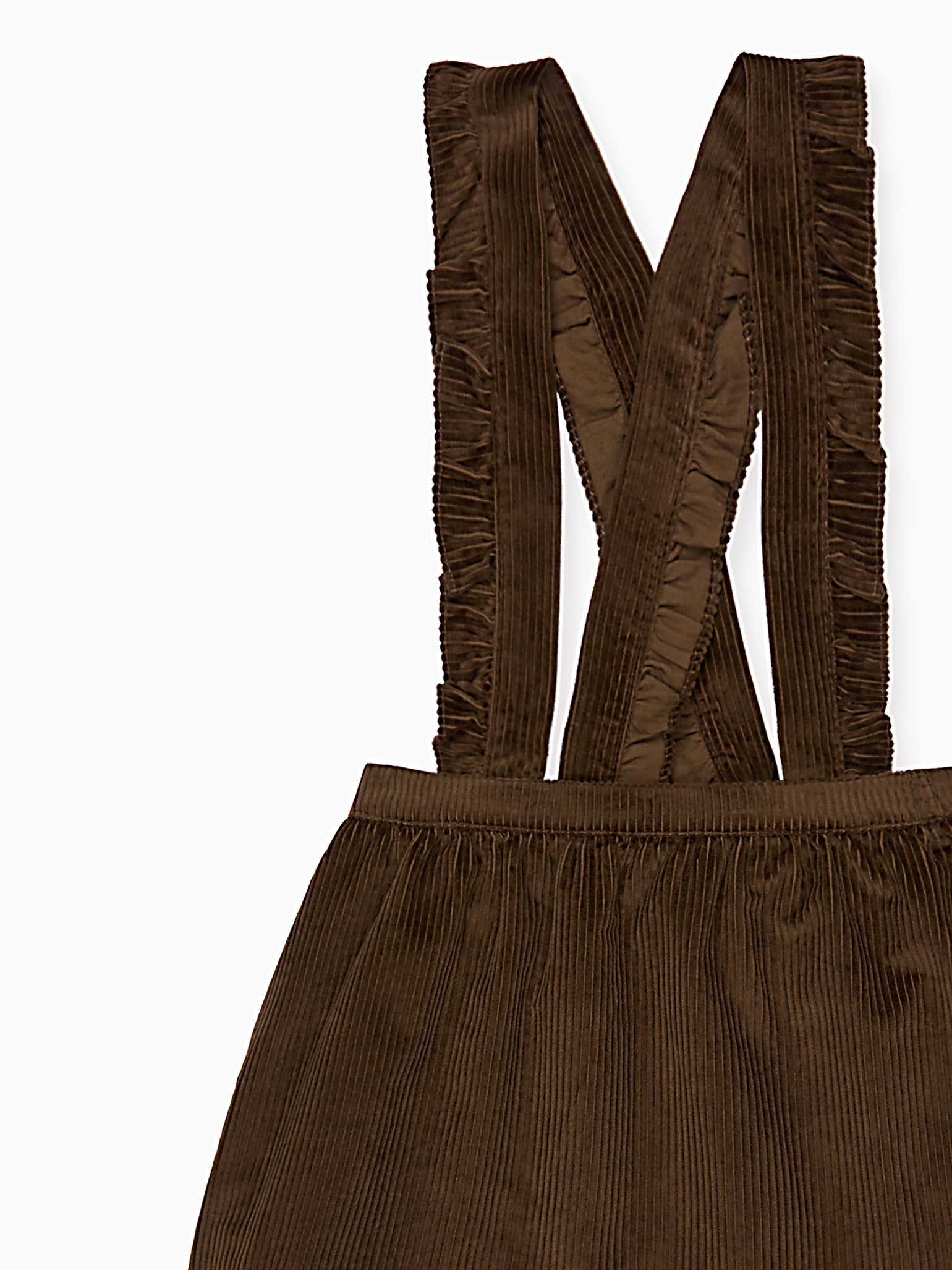 Chocolate Brown Reina Corduroy Girl Pinafore Skirt