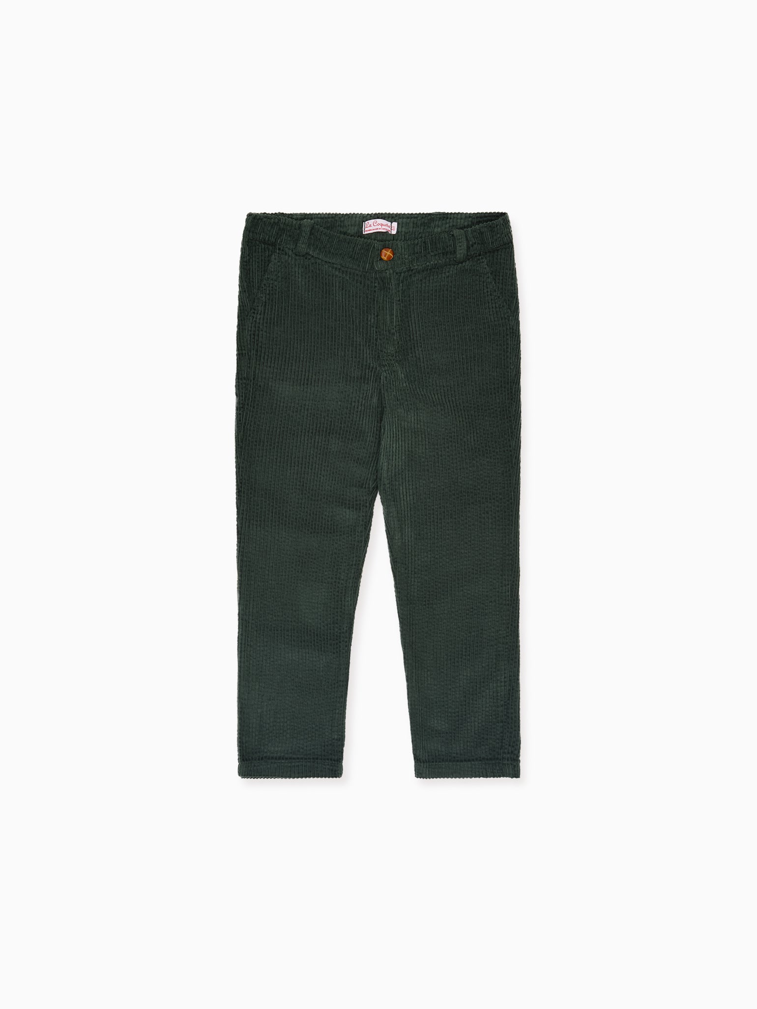 Olive Green Reinaldo Corduroy Boy Trousers | La Coqueta Kids UK