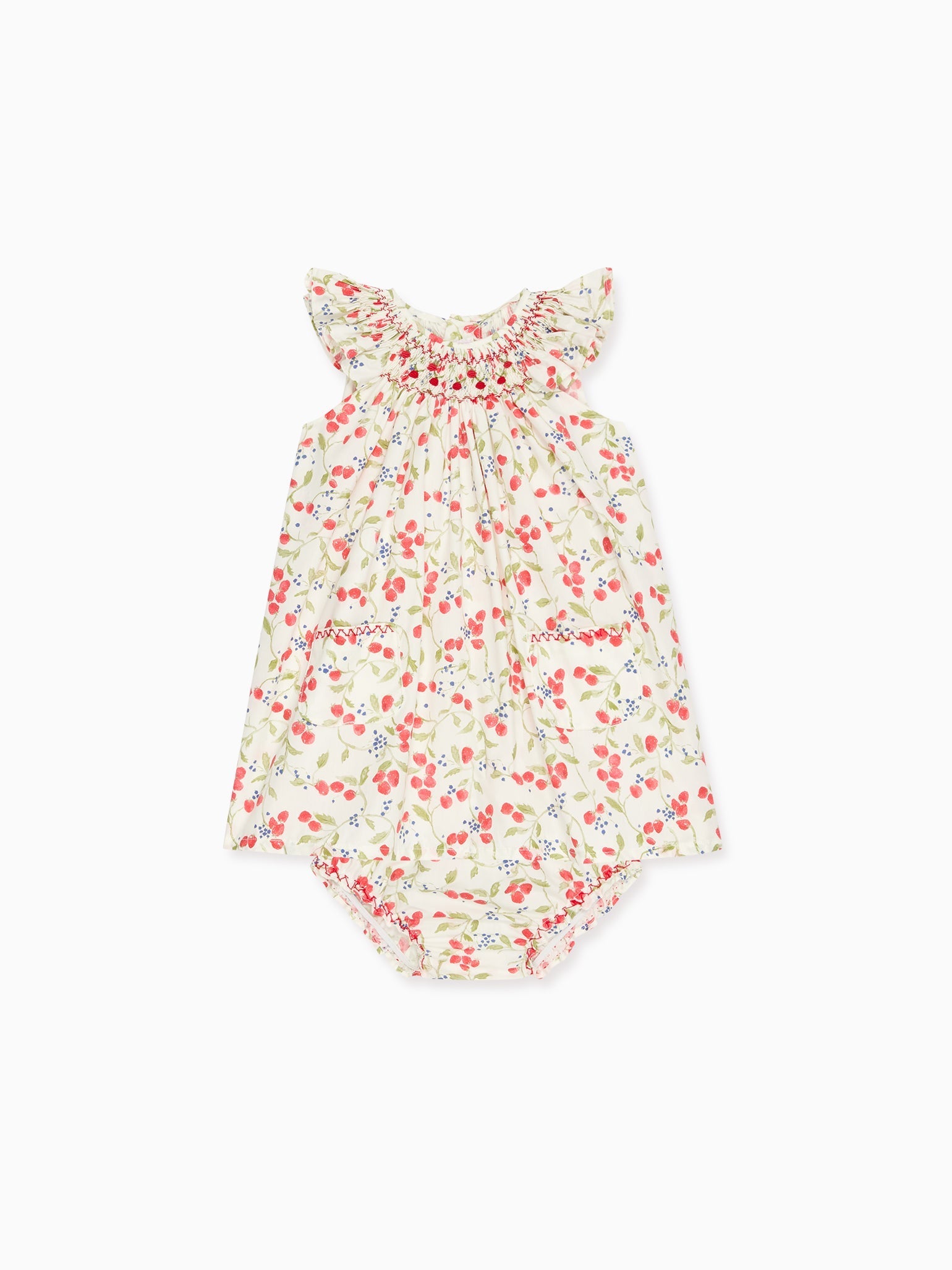 Strawberry Floral Renata Baby Girl Hand-Smocked Set
