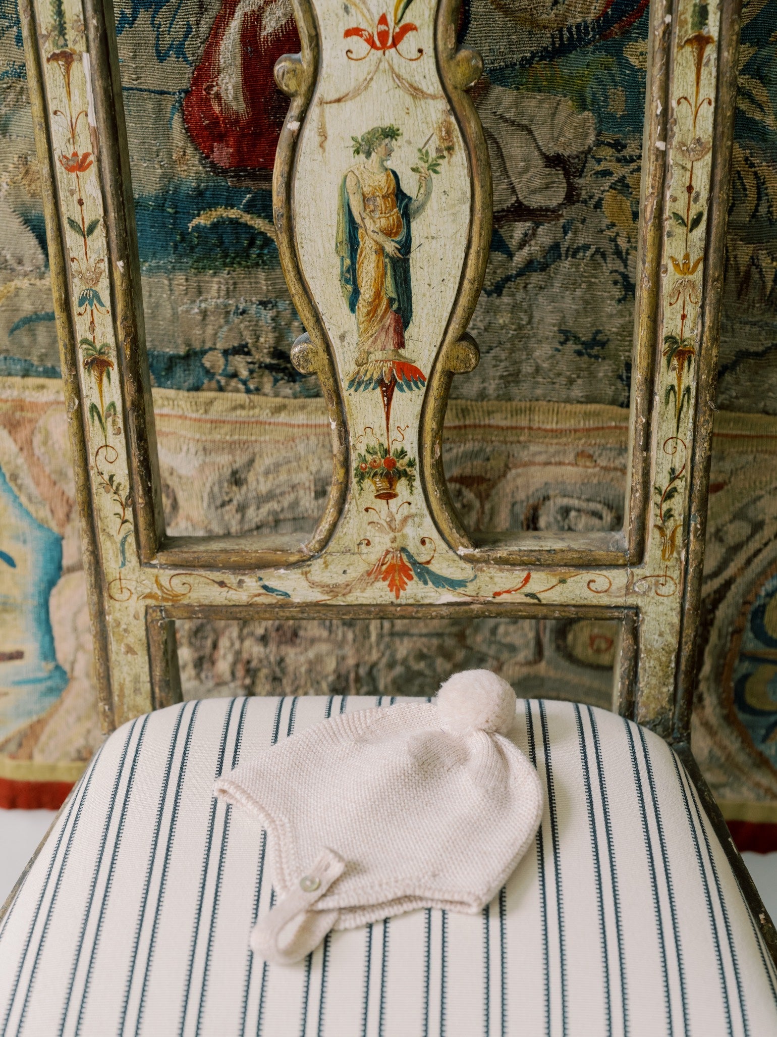 Oatmeal Melange Renta Merino Baby Knitted Bonnet