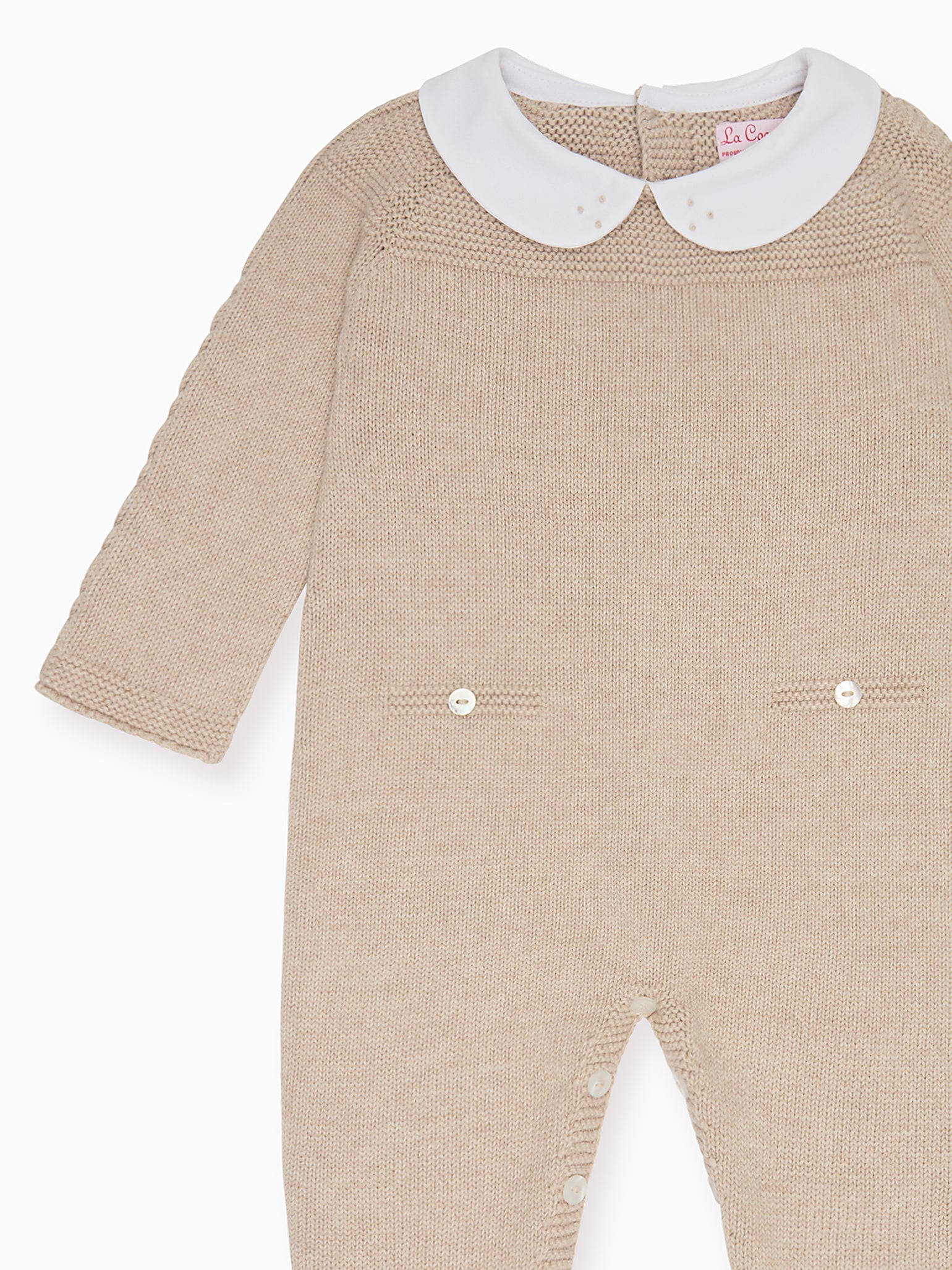 Taupe Reyes Cotton Baby Knitted Playsuit