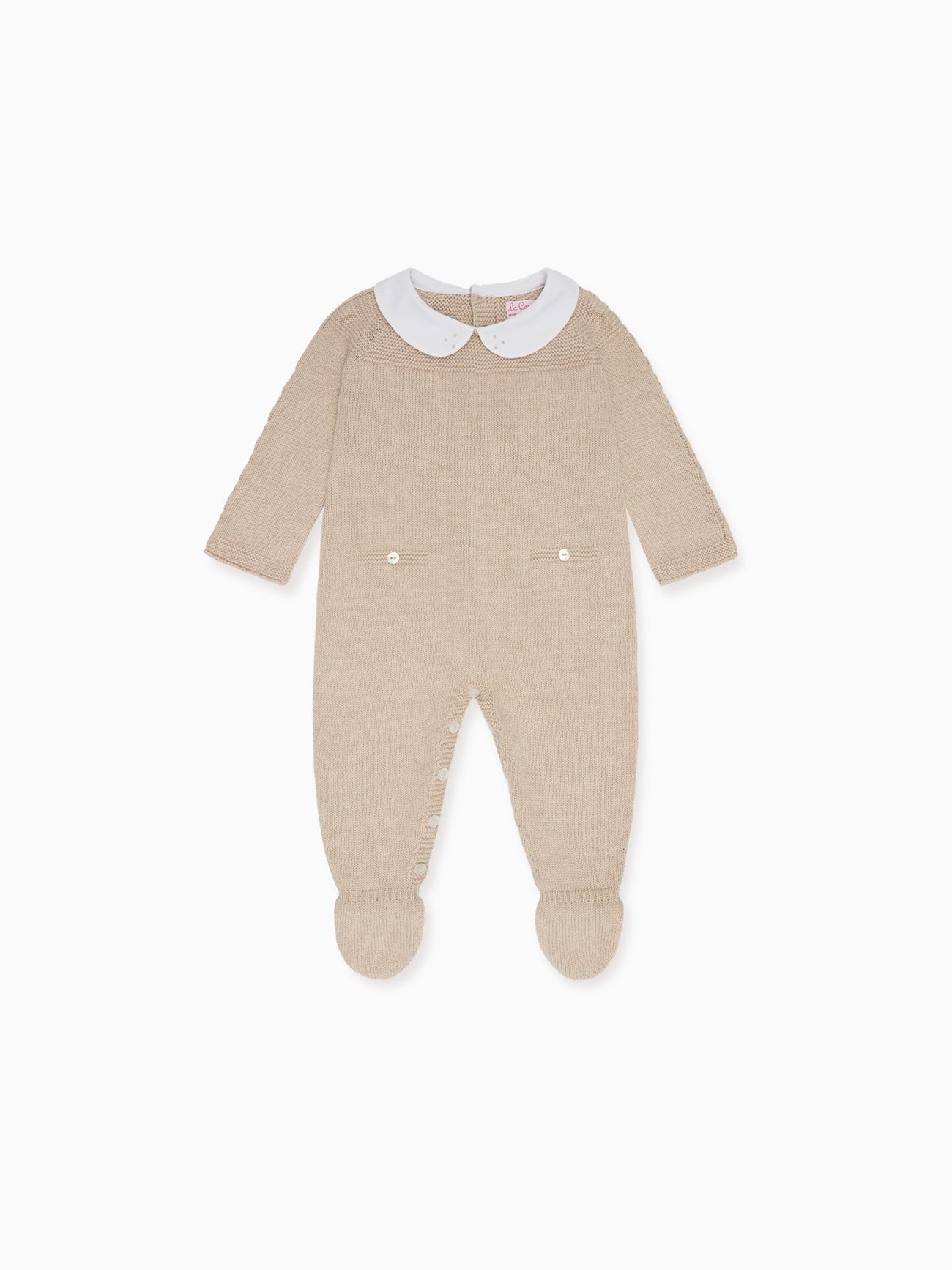 Taupe Reyes Cotton Baby Knitted Jumpsuit