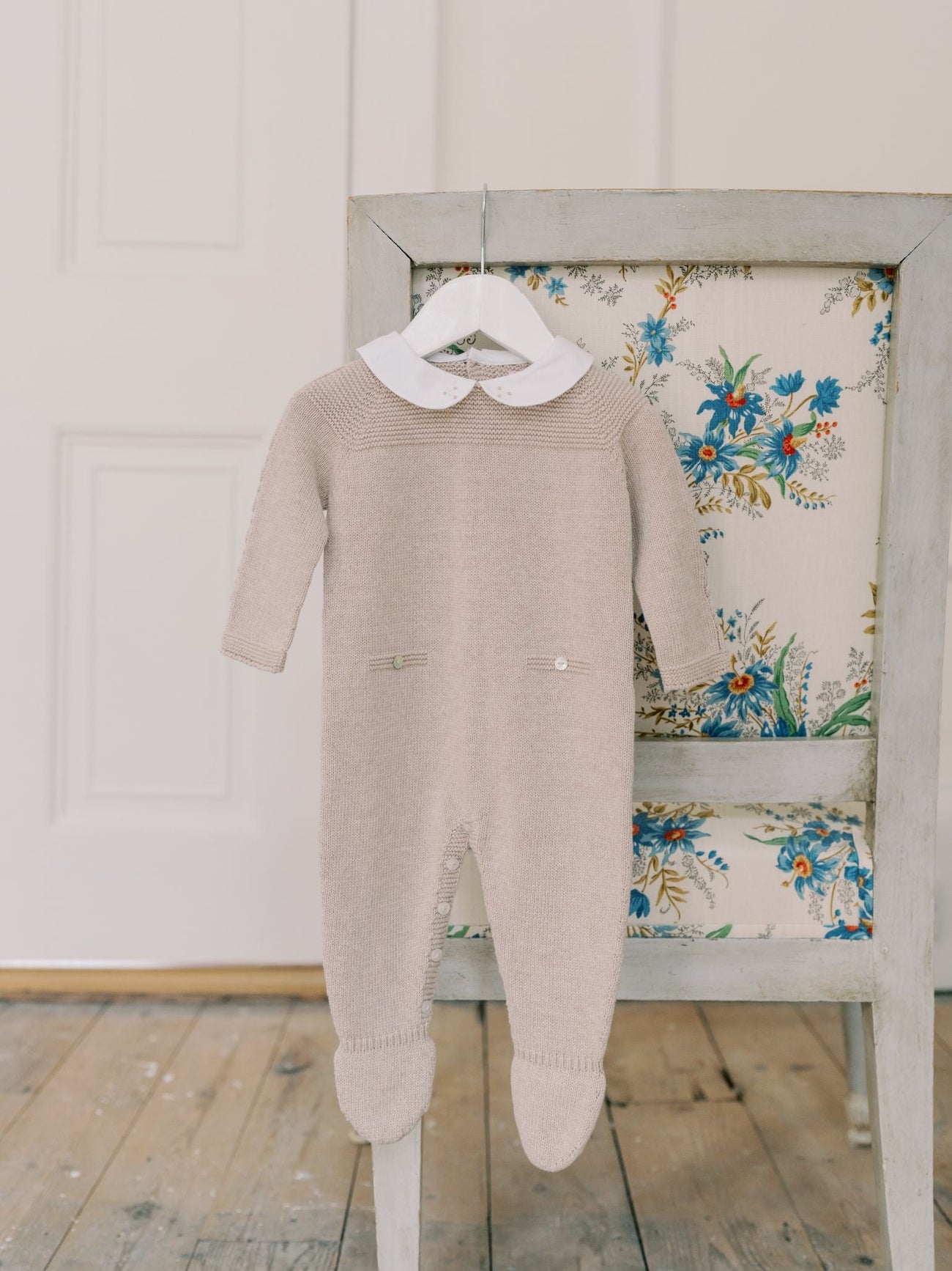 Taupe Reyes Cotton Baby Knitted Jumpsuit