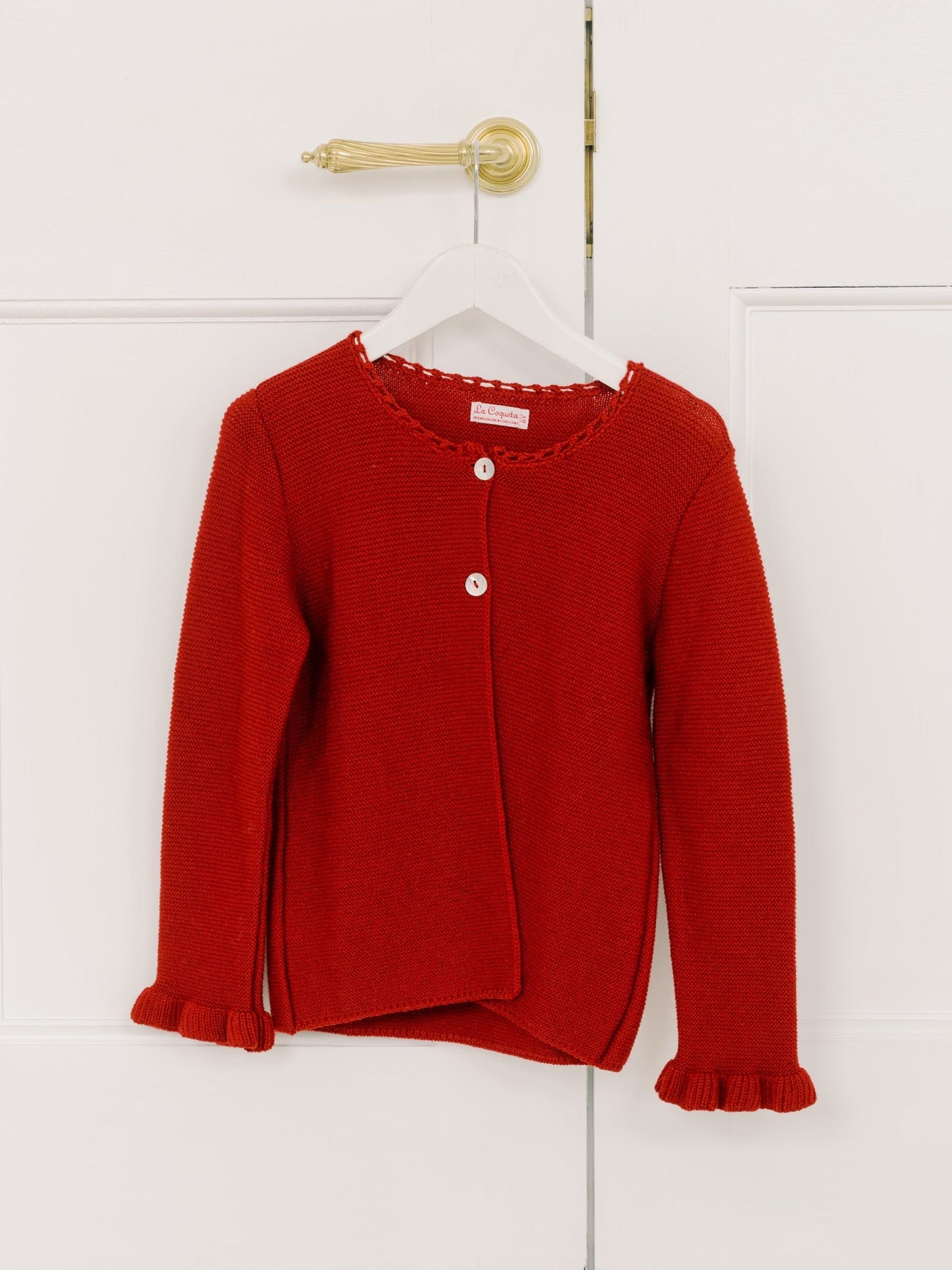 Burgundy Rima Merino Girl Cardigan