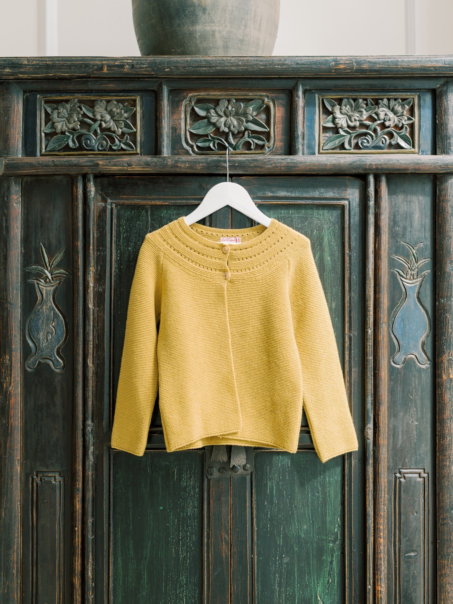 Mustard Rima Merino Girl Cardigan