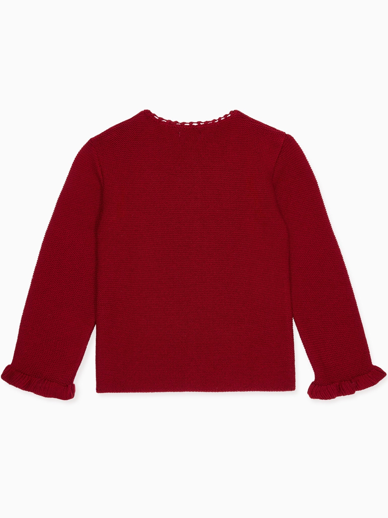 Burgundy Rima Merino Girl Cardigan
