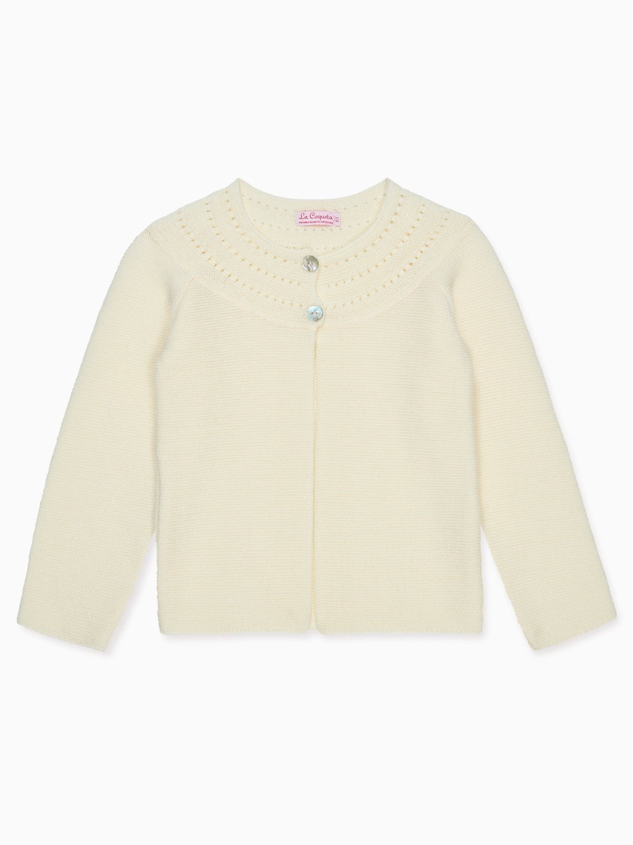 Ivory Rima Merino Girl Cardigan
