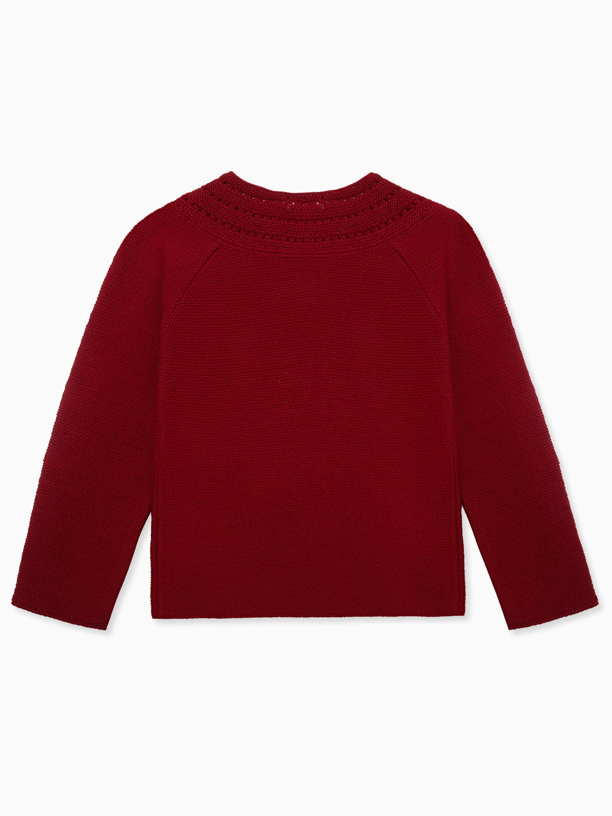 Burgundy Rima Merino Girl Cardigan