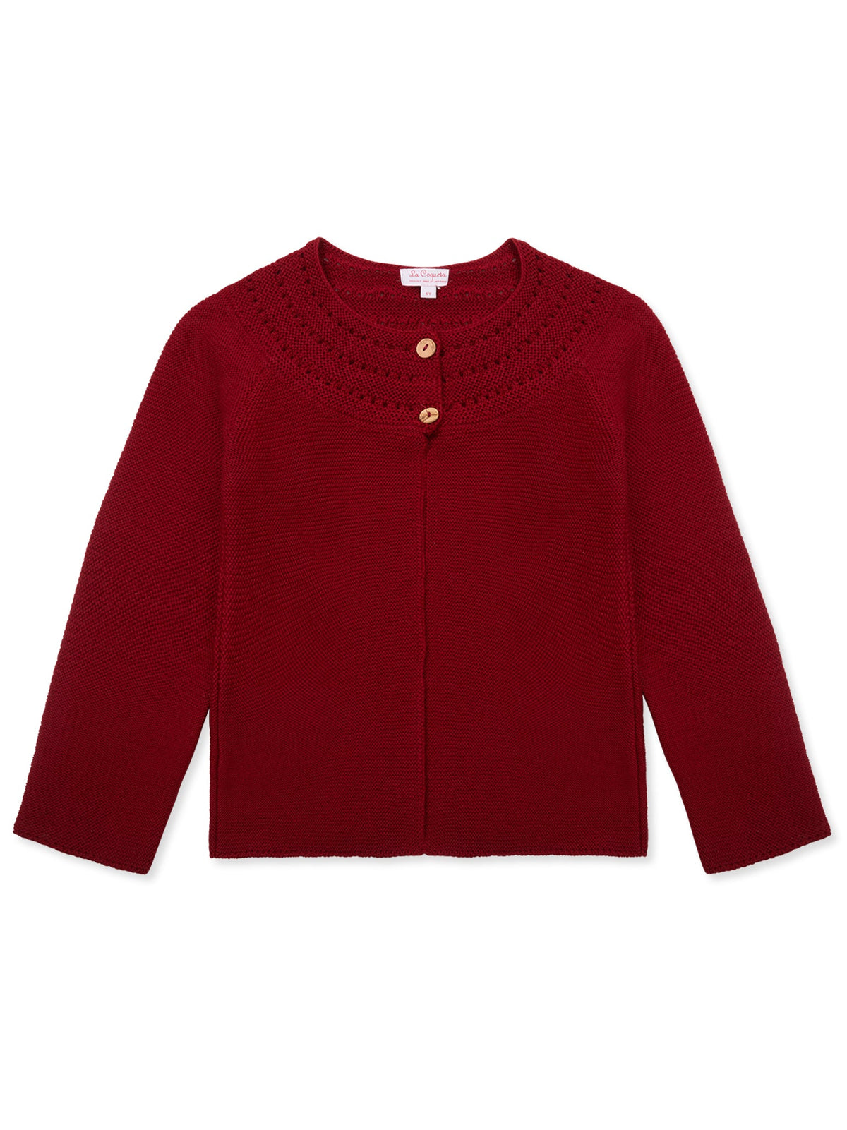 Burgundy Rima Merino Girl Cardigan