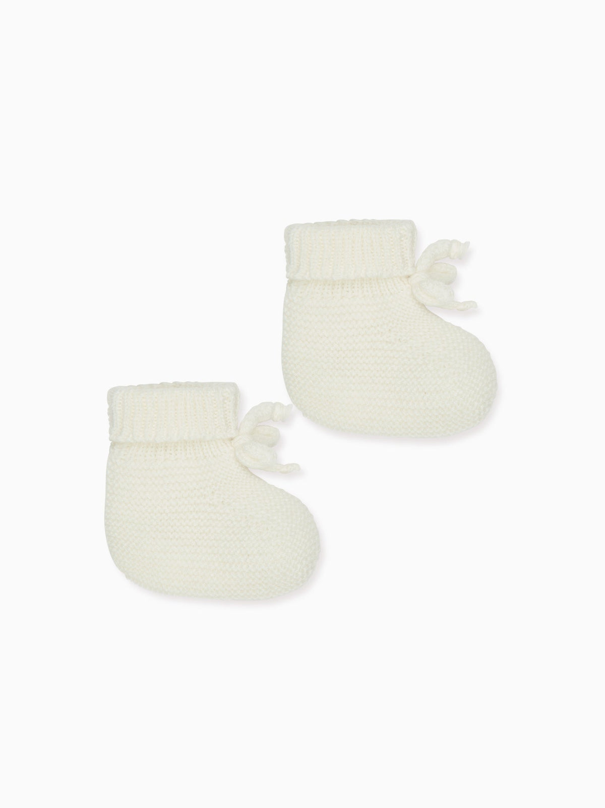 Ivory Rimevera Merino Baby Knitted Booties