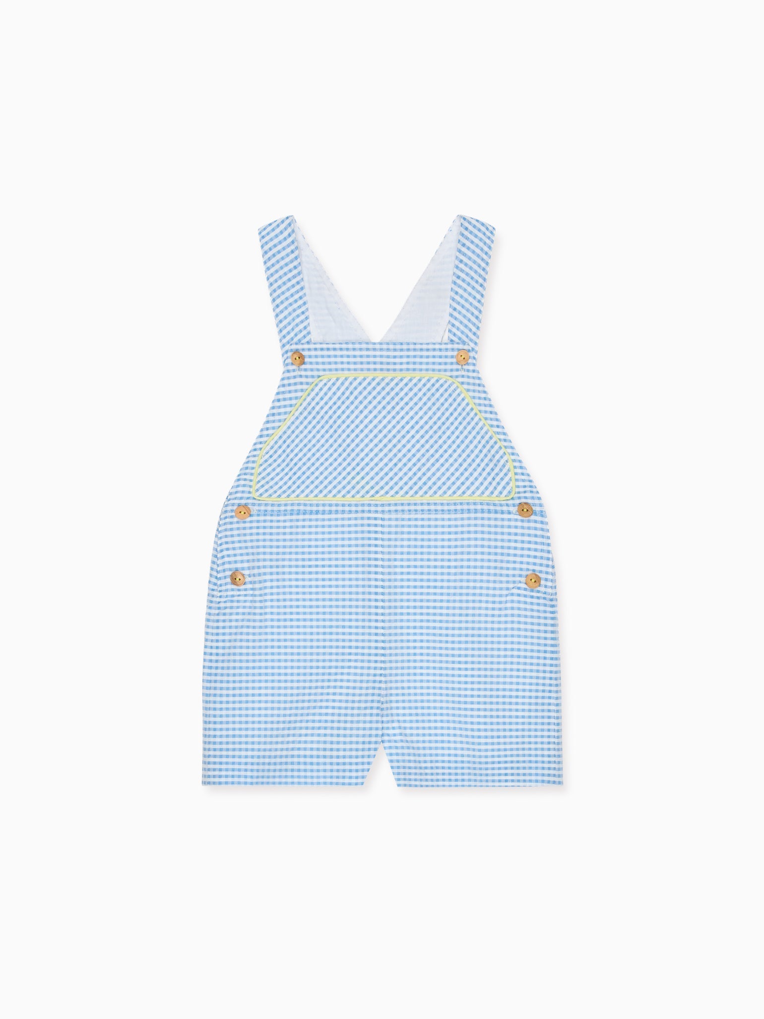 Blue Gingham Ringo Baby Dungarees