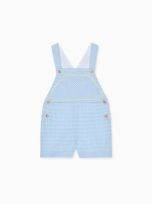 Blue Gingham Ringo Baby Dungarees