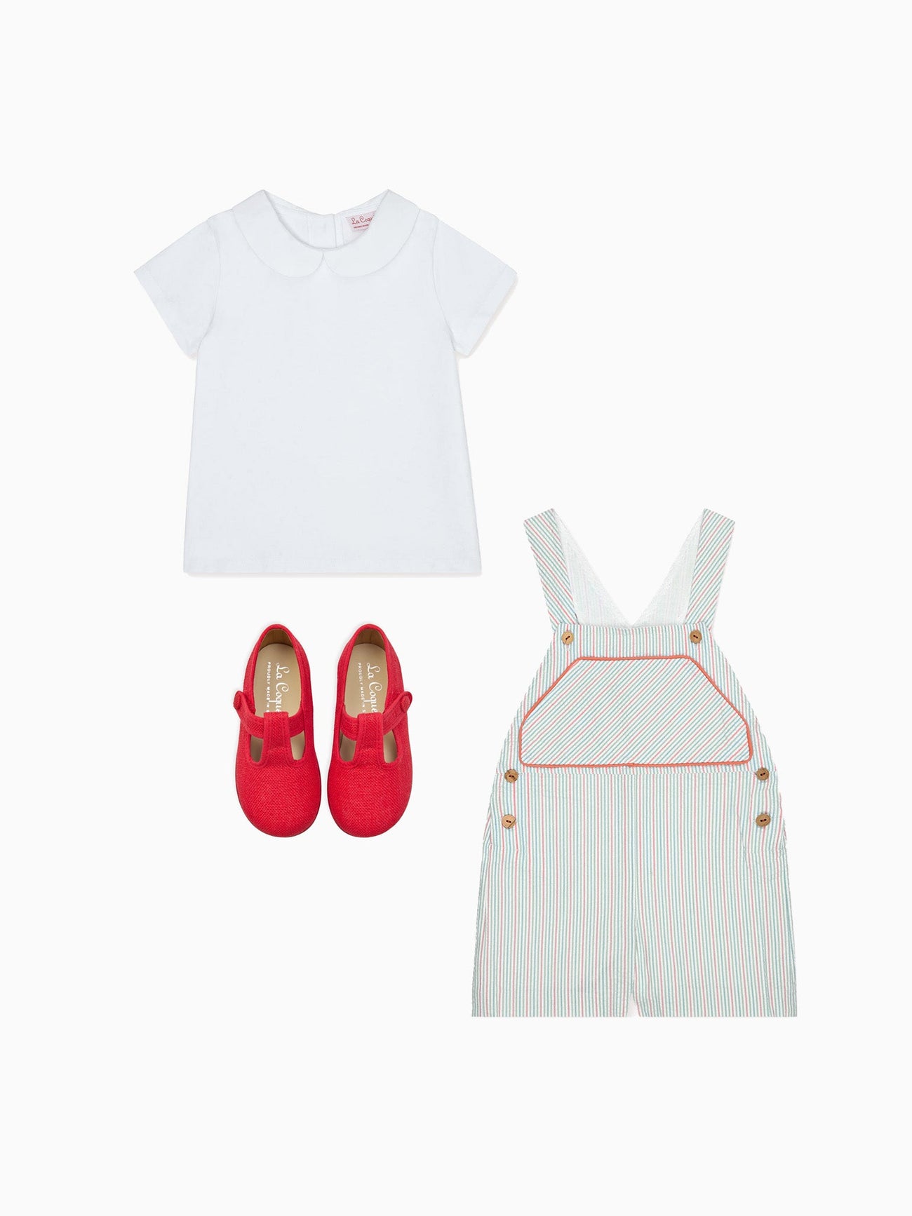 Ringo Baby Dungarees, Milo Baby Top & Pedro T-Bar Espadrilles Outfit Bundle