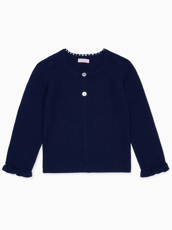 Navy Risa Merino Girl Cardigan
