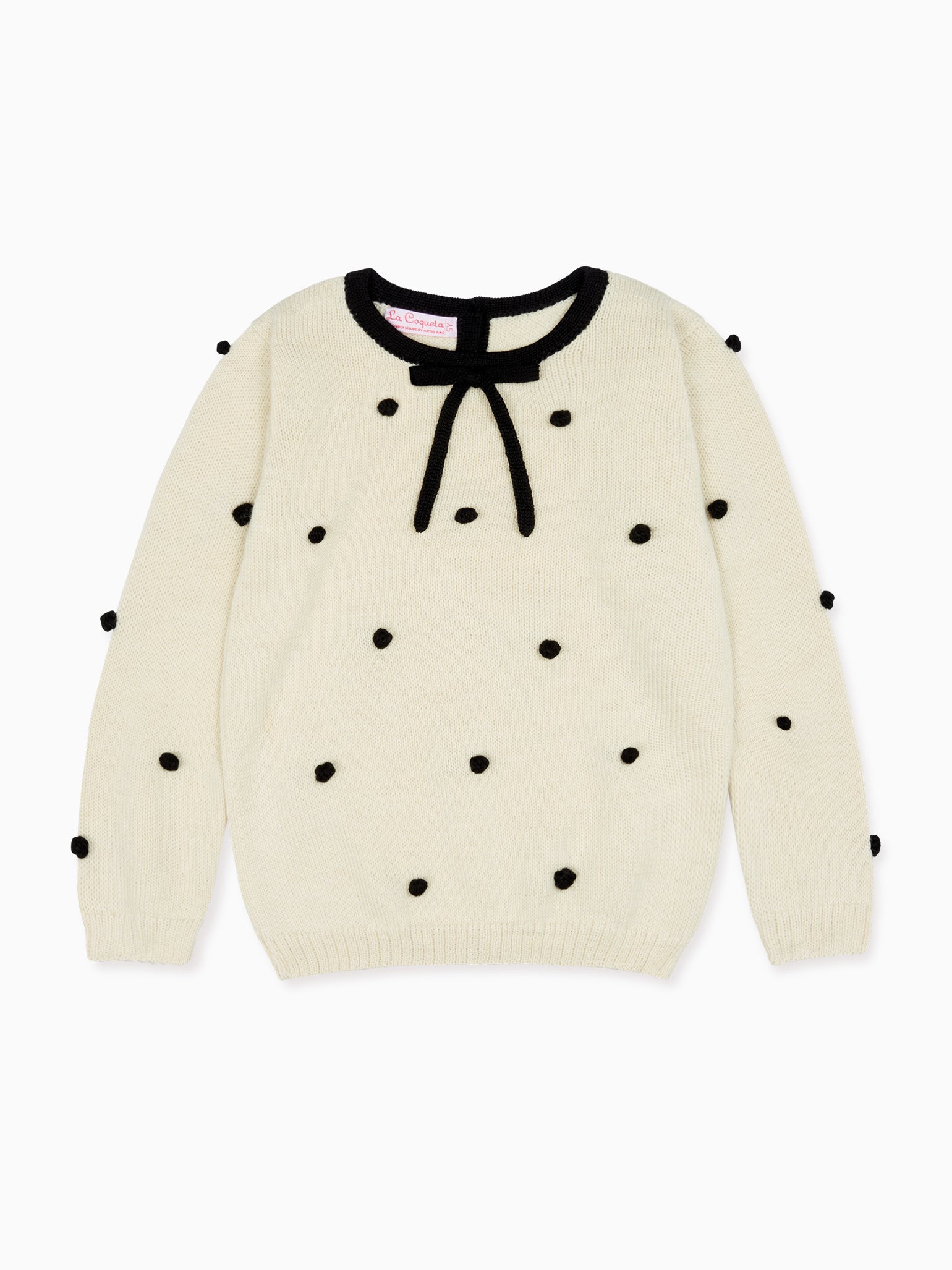 White Polka selling Dot Sleeve Sweater