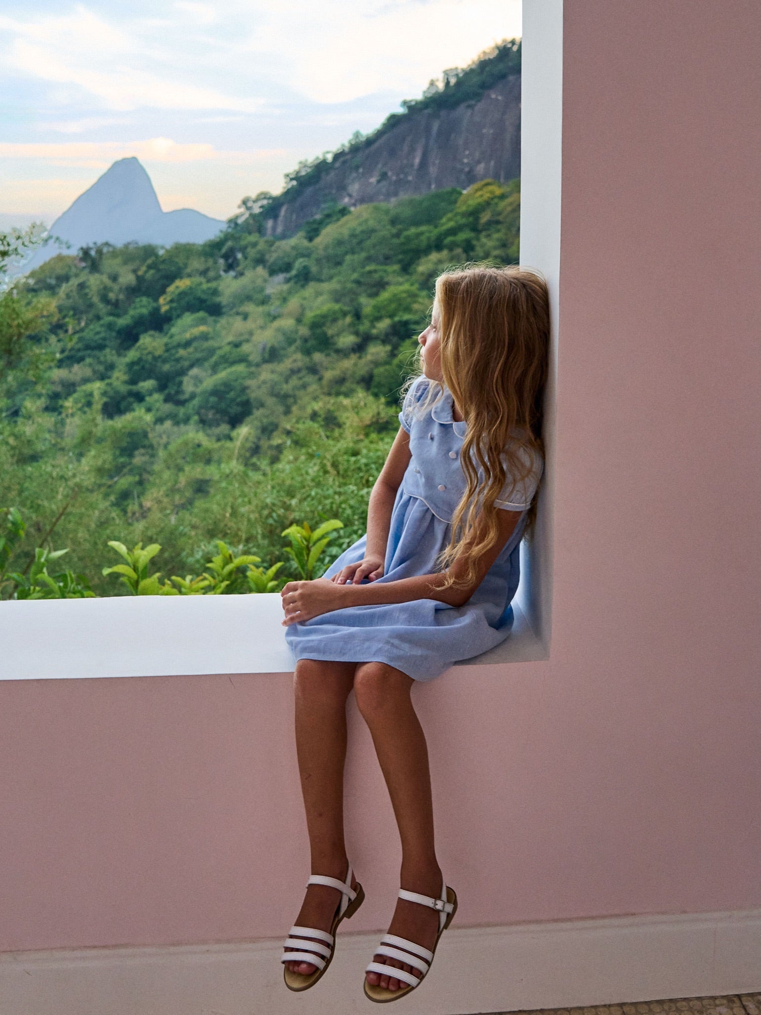 Dusty Blue Romina Girl Dress