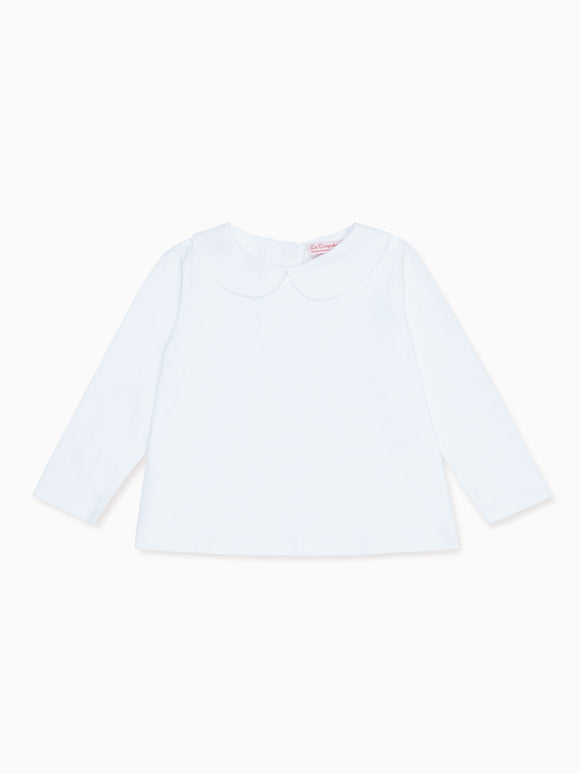 White Romo Long Sleeve Baby Top
