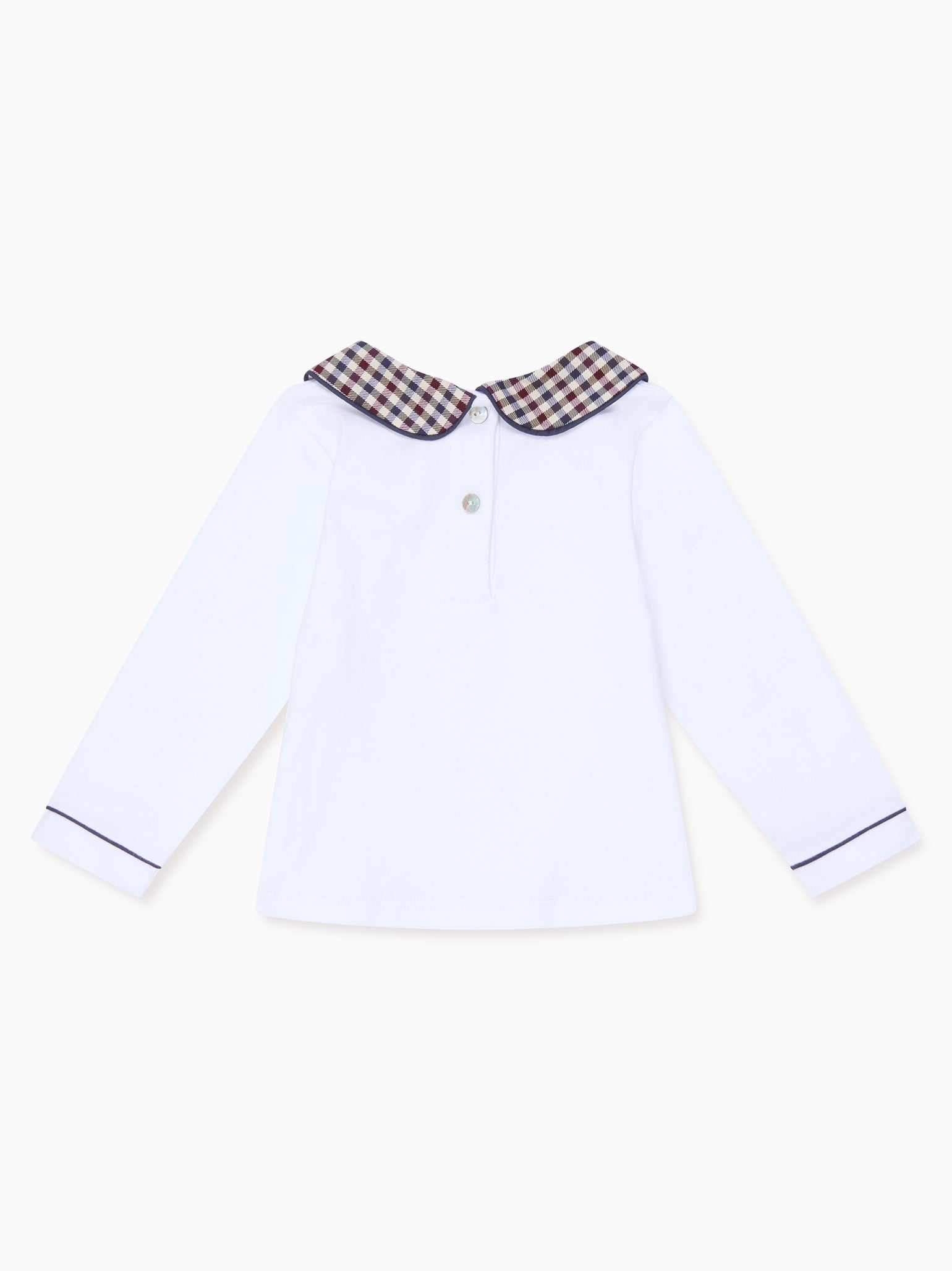 Burgundy Check Romo Long Sleeve Baby Top