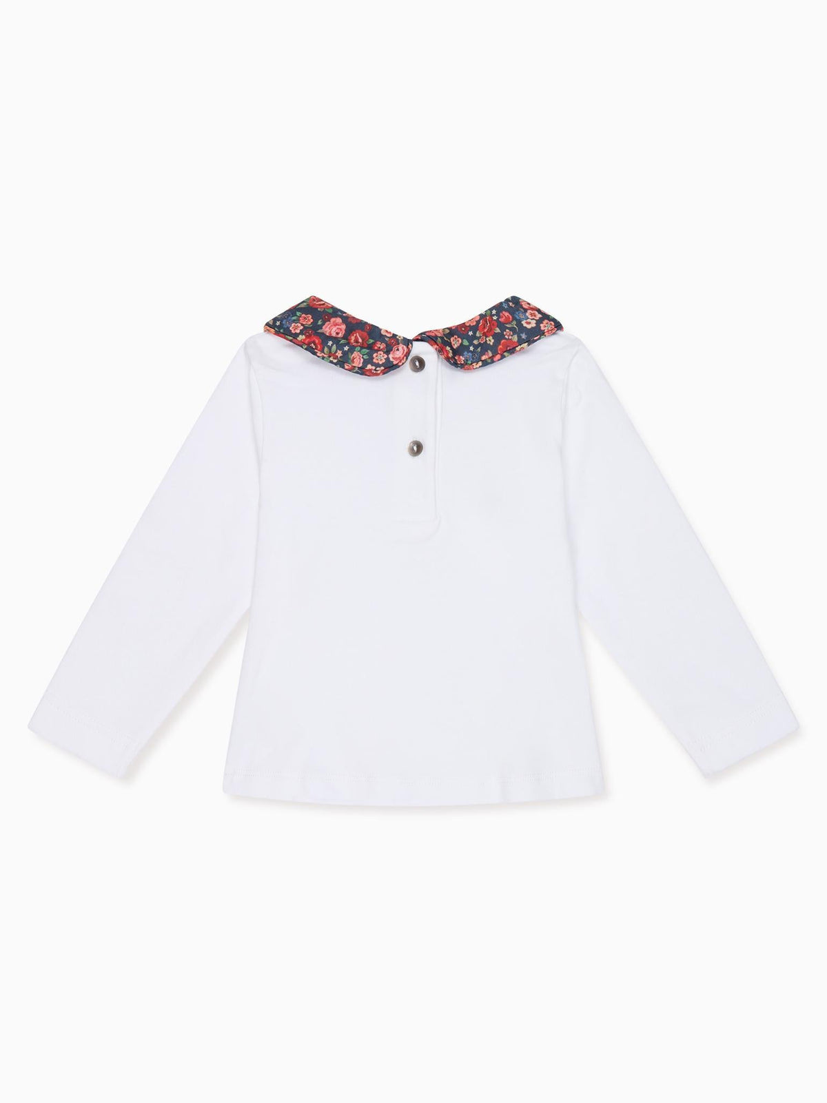 Navy Floral Romo Long Sleeve Baby Girl Top