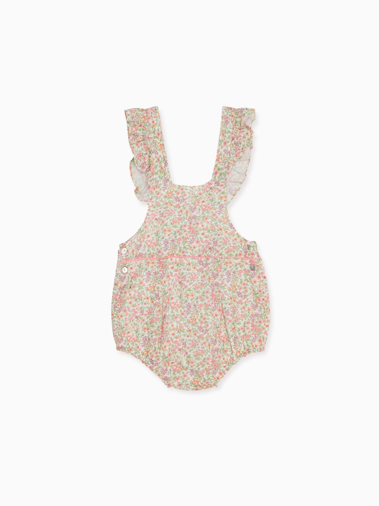 Pink Floral Rontina Baby Girl Romper Overalls