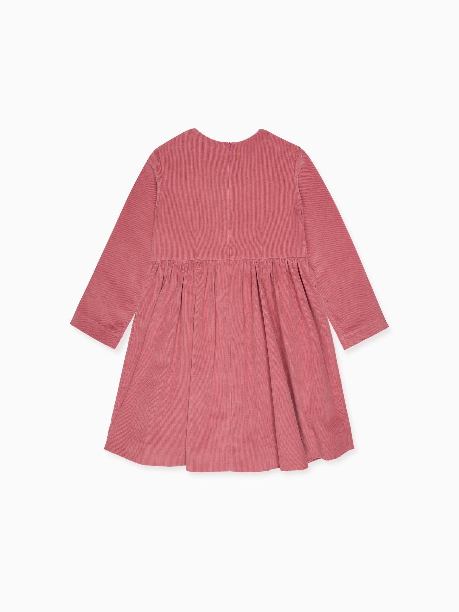 Dark Pink Salma Corduroy Girl Dress