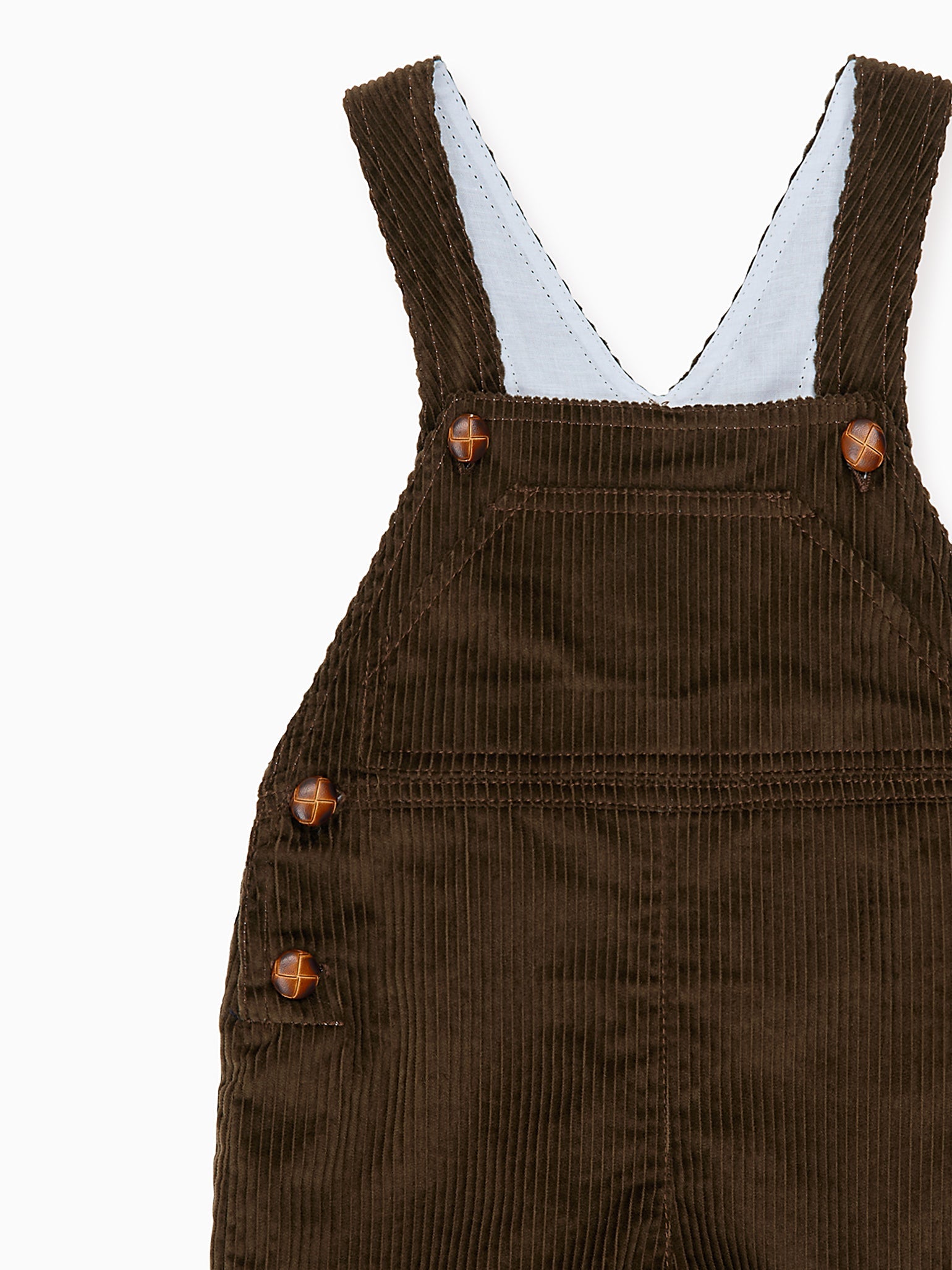 Chocolate Brown Salma Corduroy Baby Dungarees