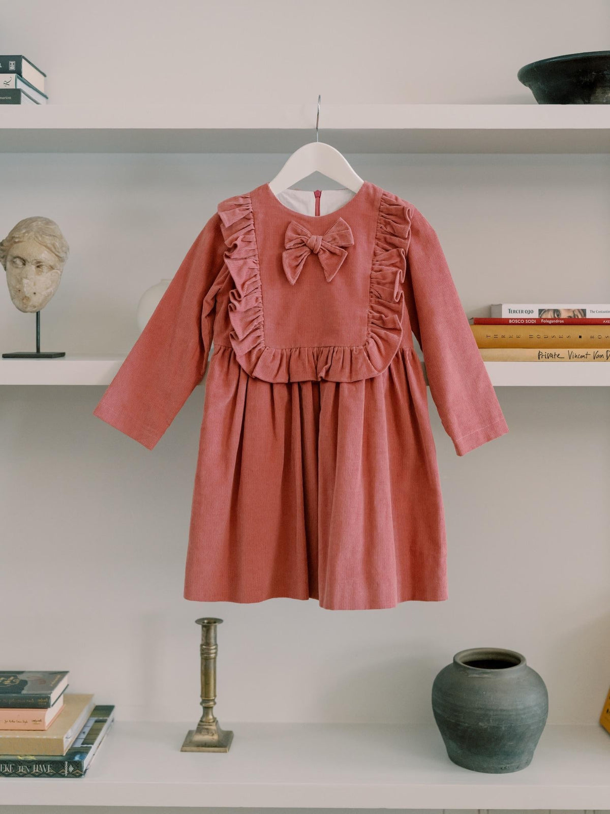 Dark Pink Salma Corduroy Girl Dress