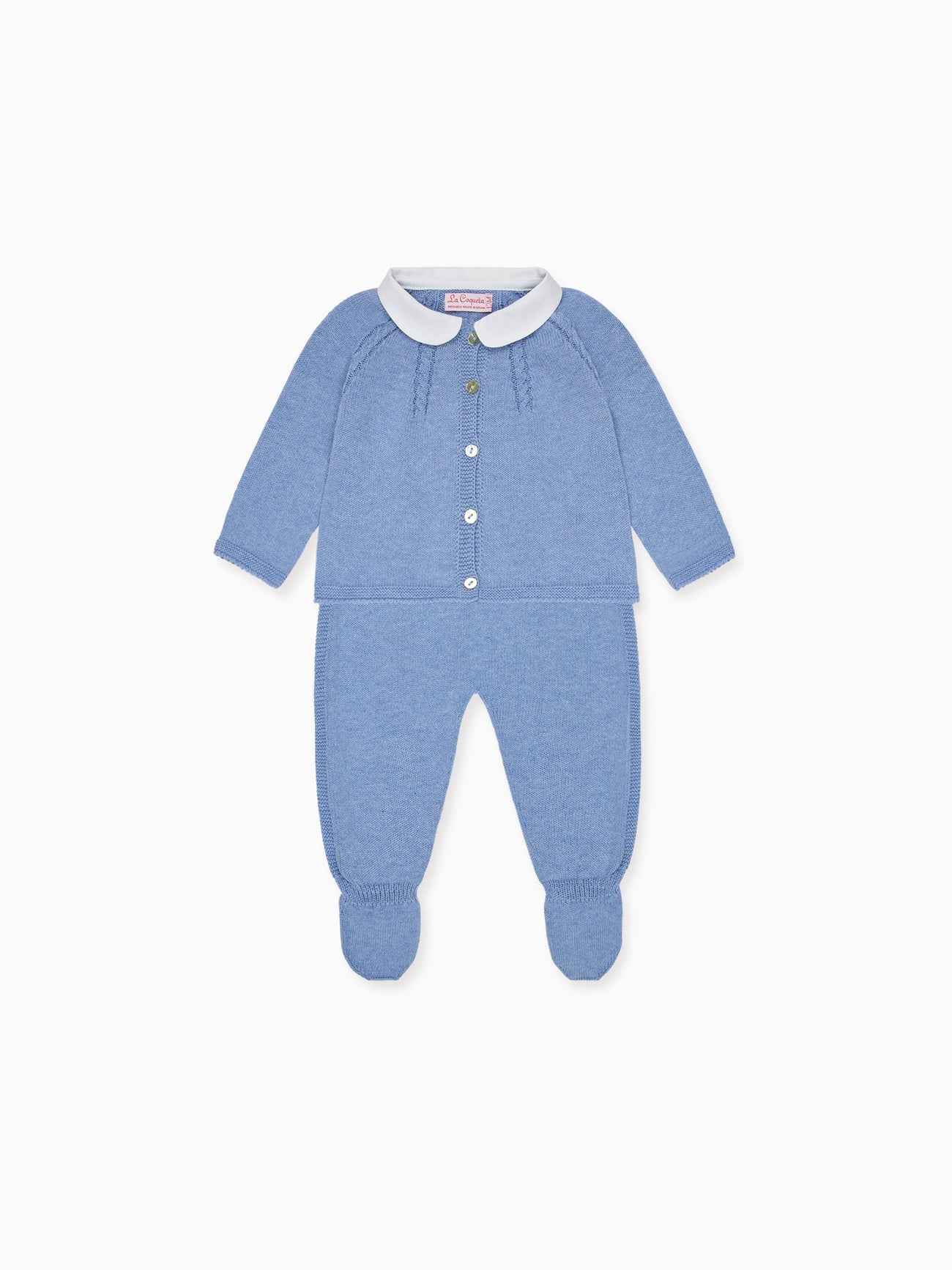 Blue Sanson Cotton Baby Knitted Set