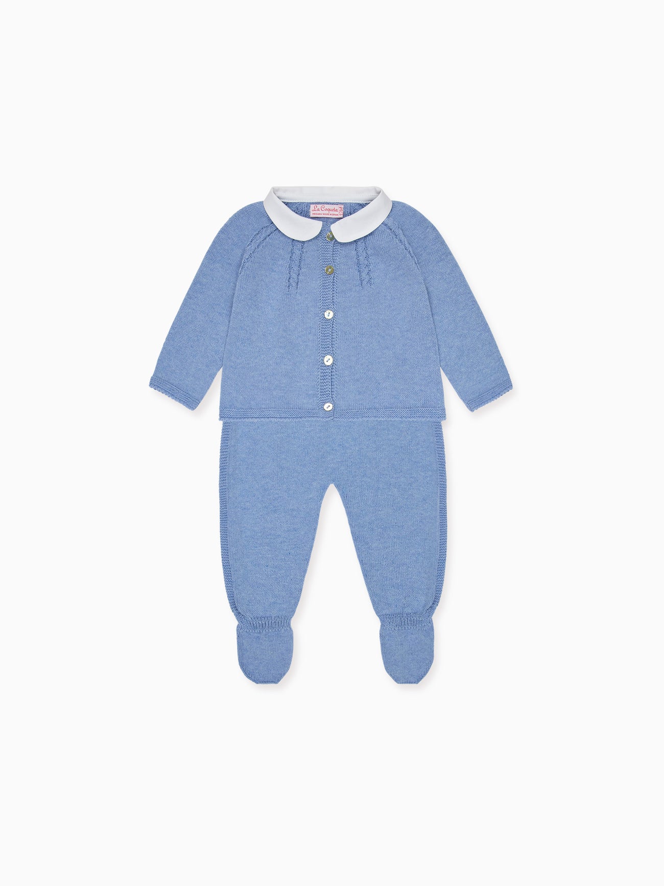 Blue Sanson Cotton Baby Knitted Set