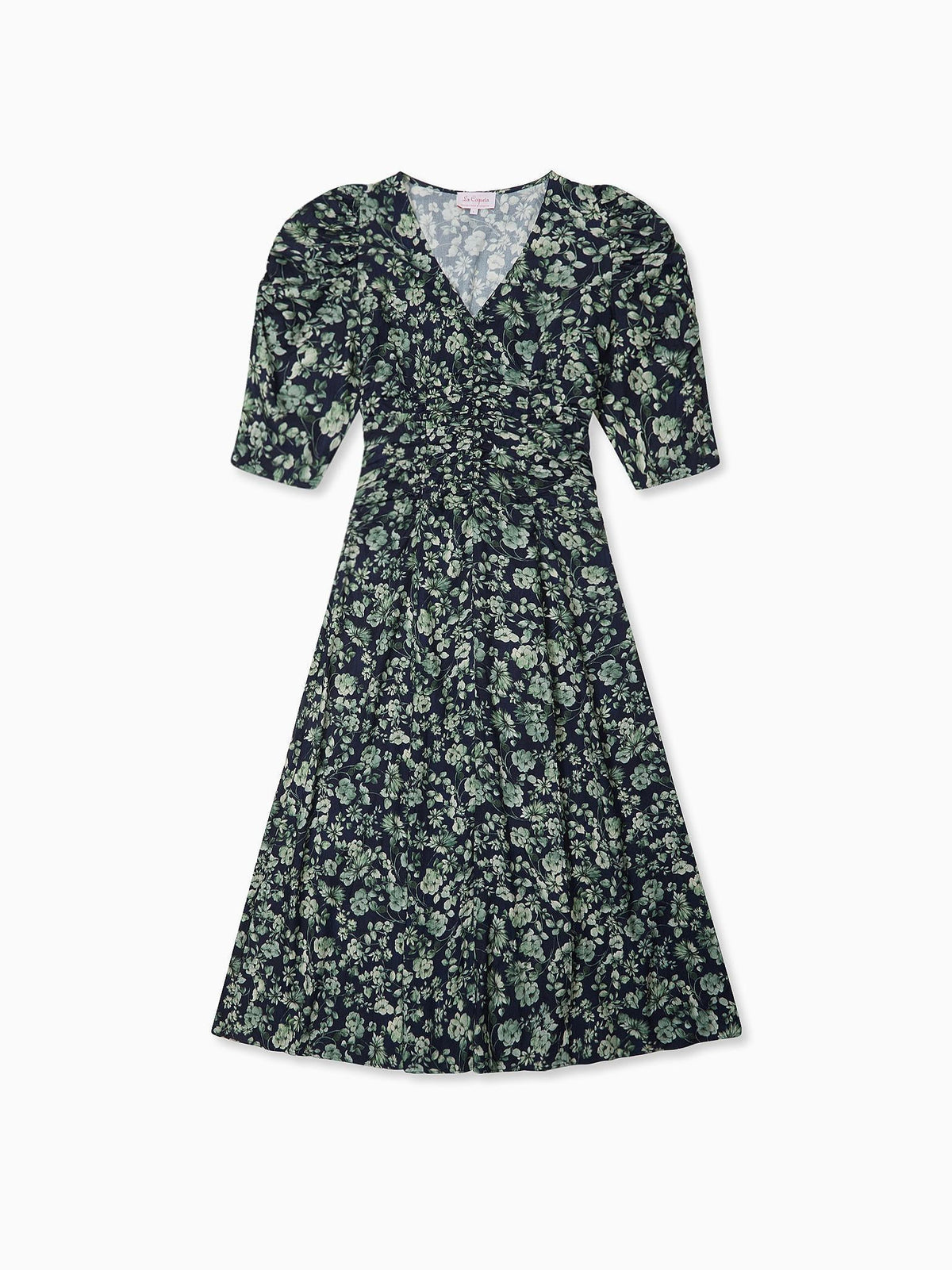 Navy & Green Floral Siena Women Long Dress