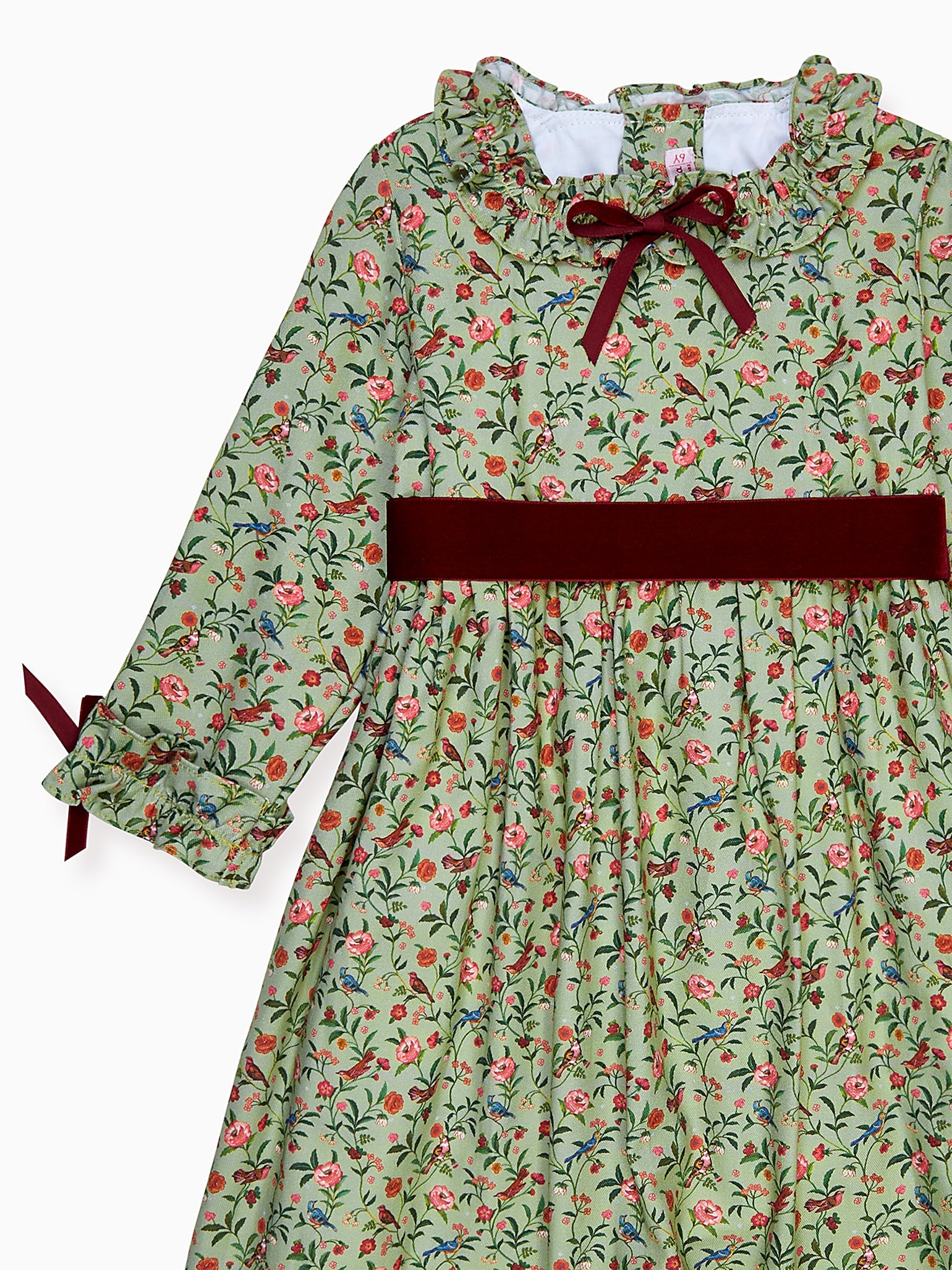 Sage Bird Floral Silas Girl Dress