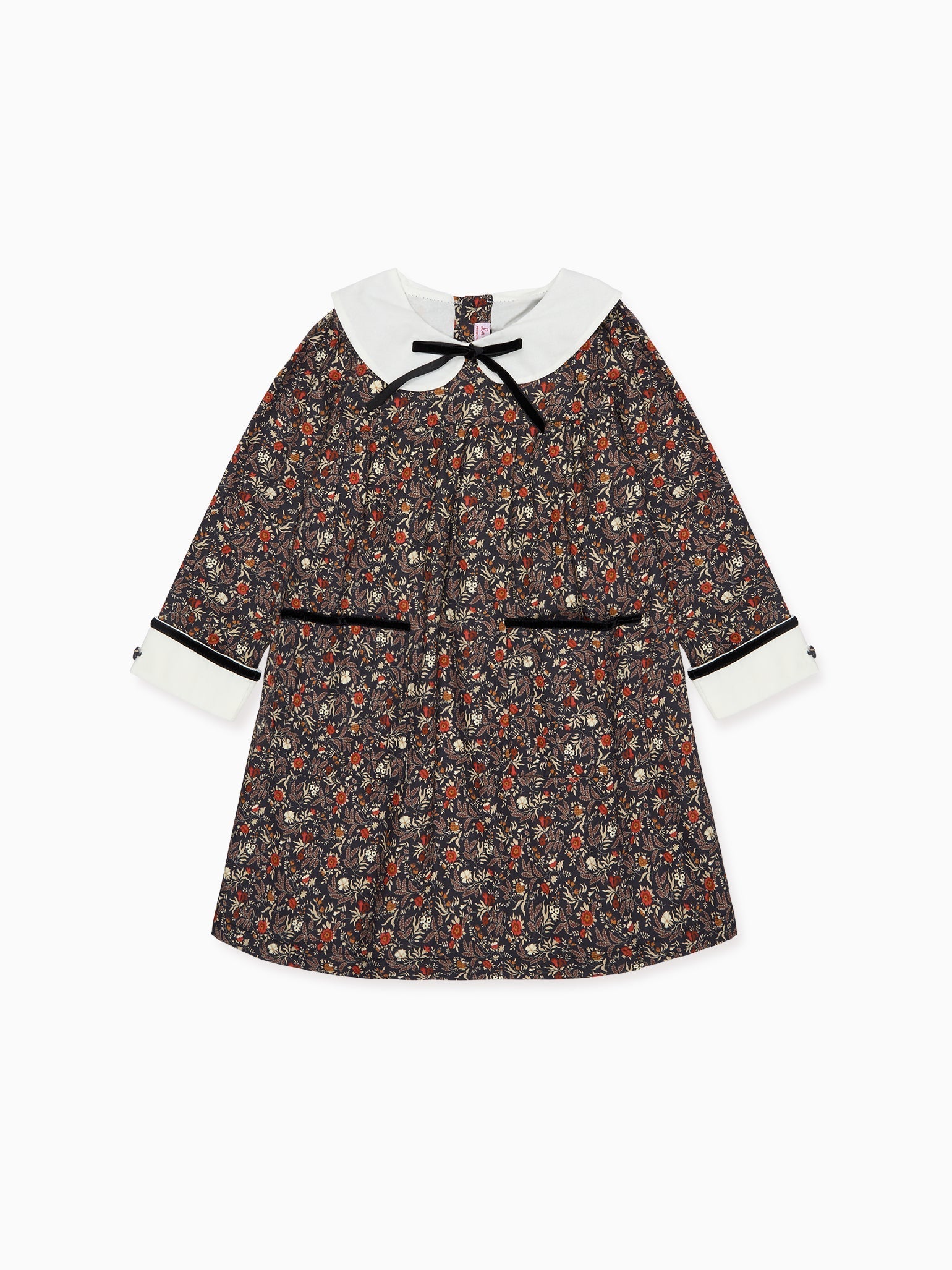 Navy Floral Sofia Girl A-Line Dress