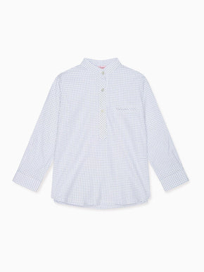 Blue Check Mateo Long Sleeve Boy Shirt