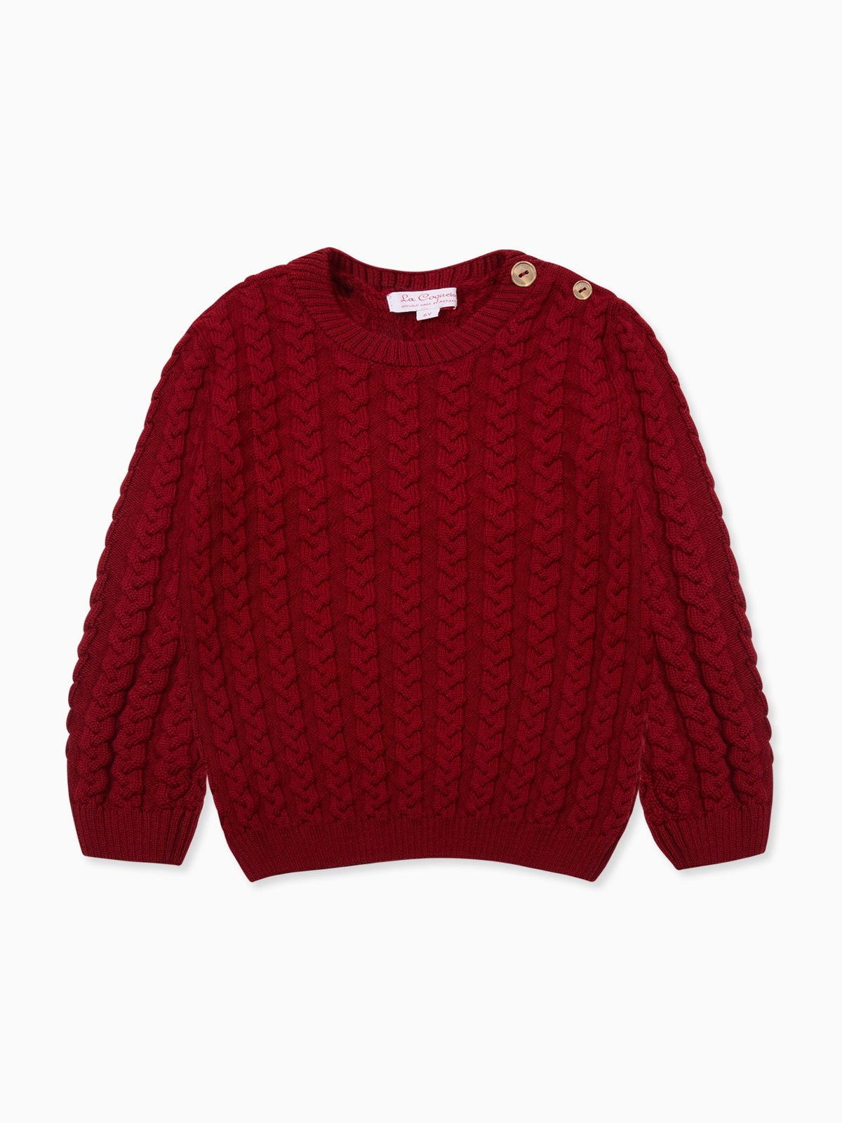 Burgundy Teo Merino Kids Jumper