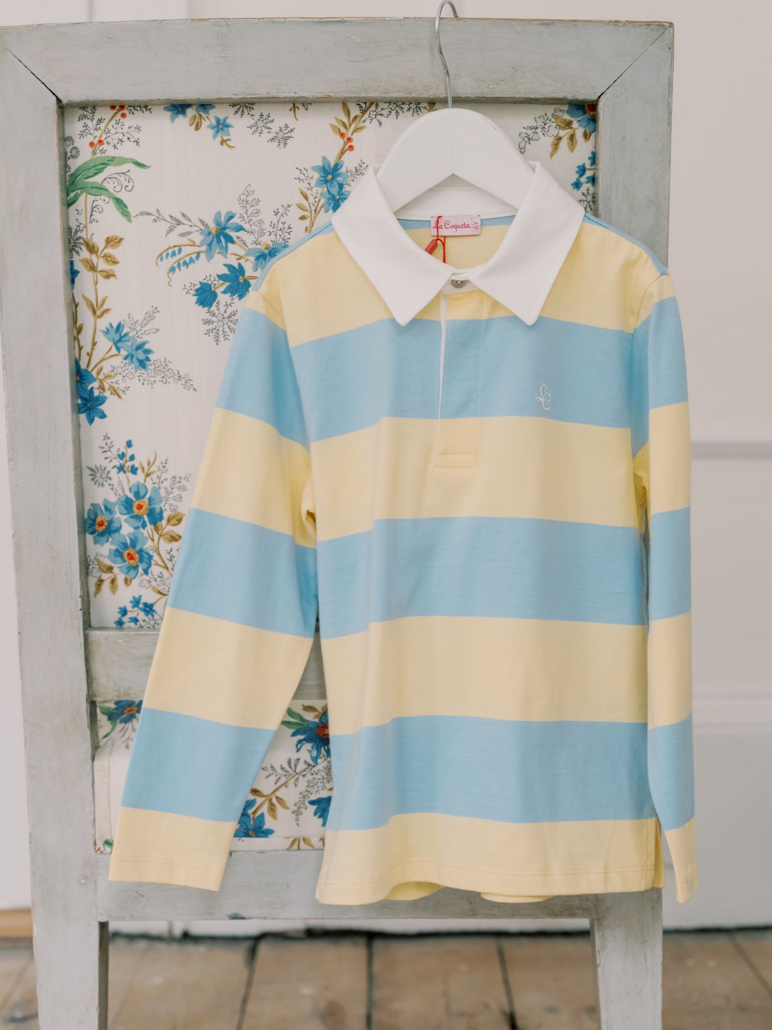 Lemon Stripe Tijo Long Sleeve Boy Rugby Shirt