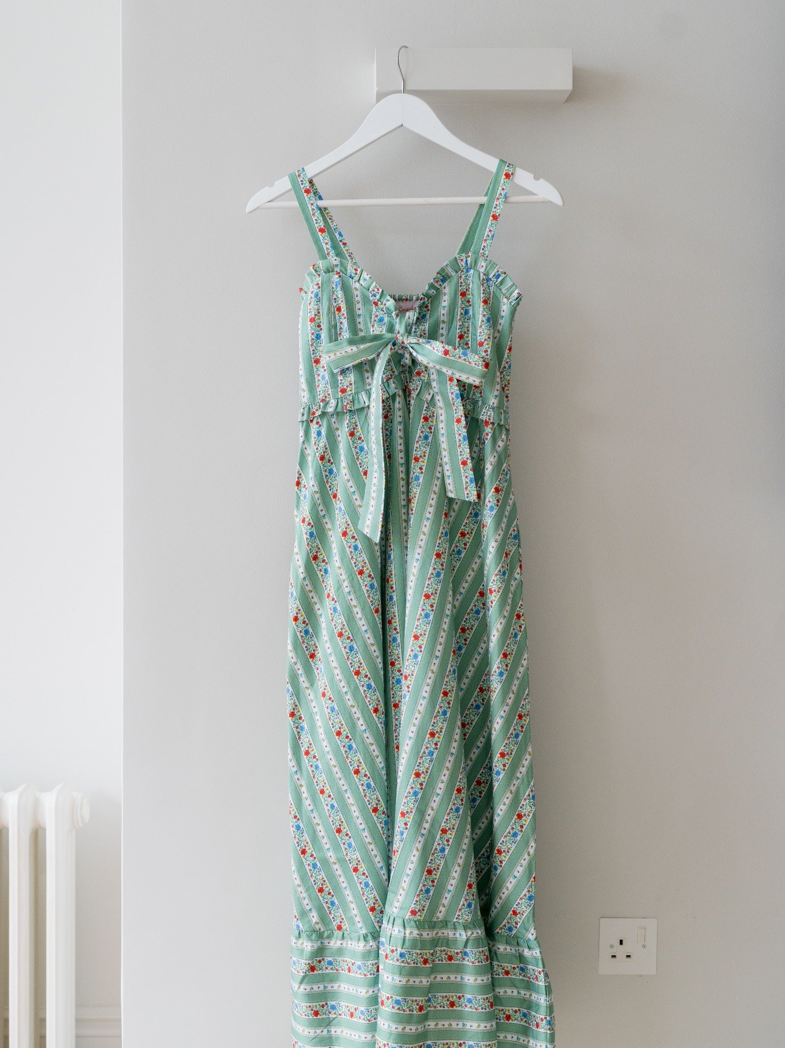 Sage Floral Stripe Toledo Women Midi Dress